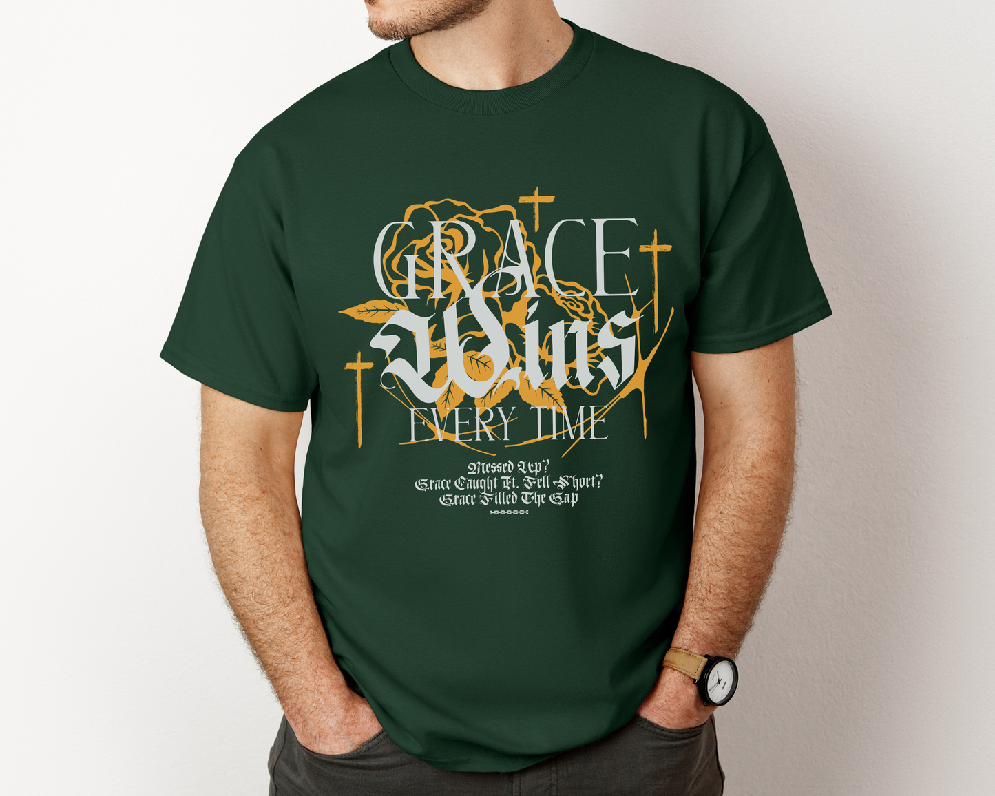 Grace Wins Every Time Heavy Cotton Tee
