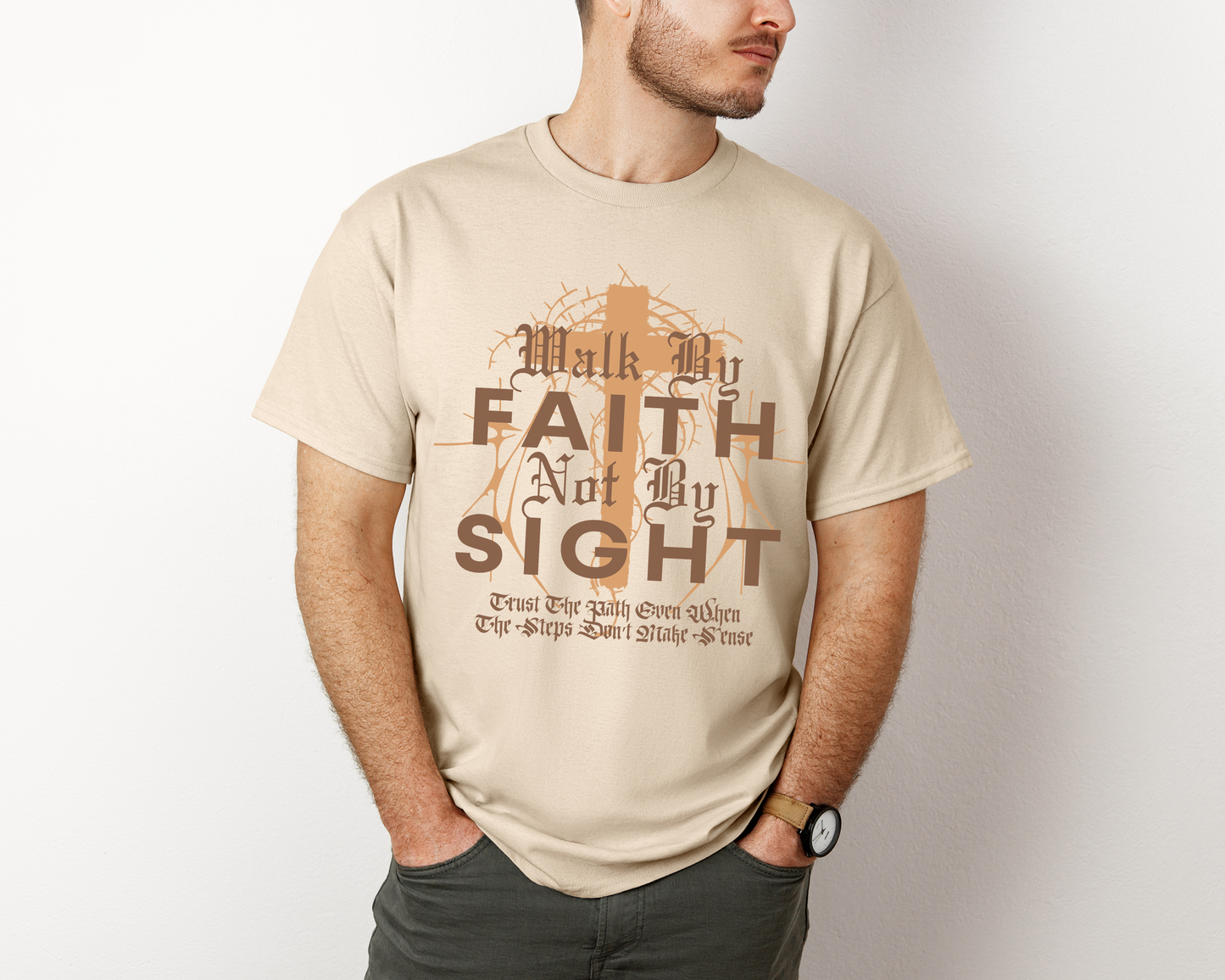 Walk by Faith Not by Sight Heavy Cotton Tee