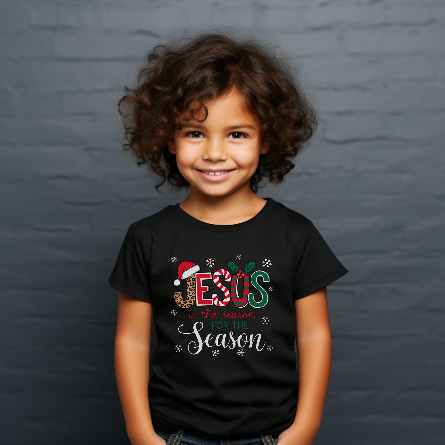 Jesus is The Reason for the Season Comfort Colors Youth Christian Tee - Youth Christmas Shirt
