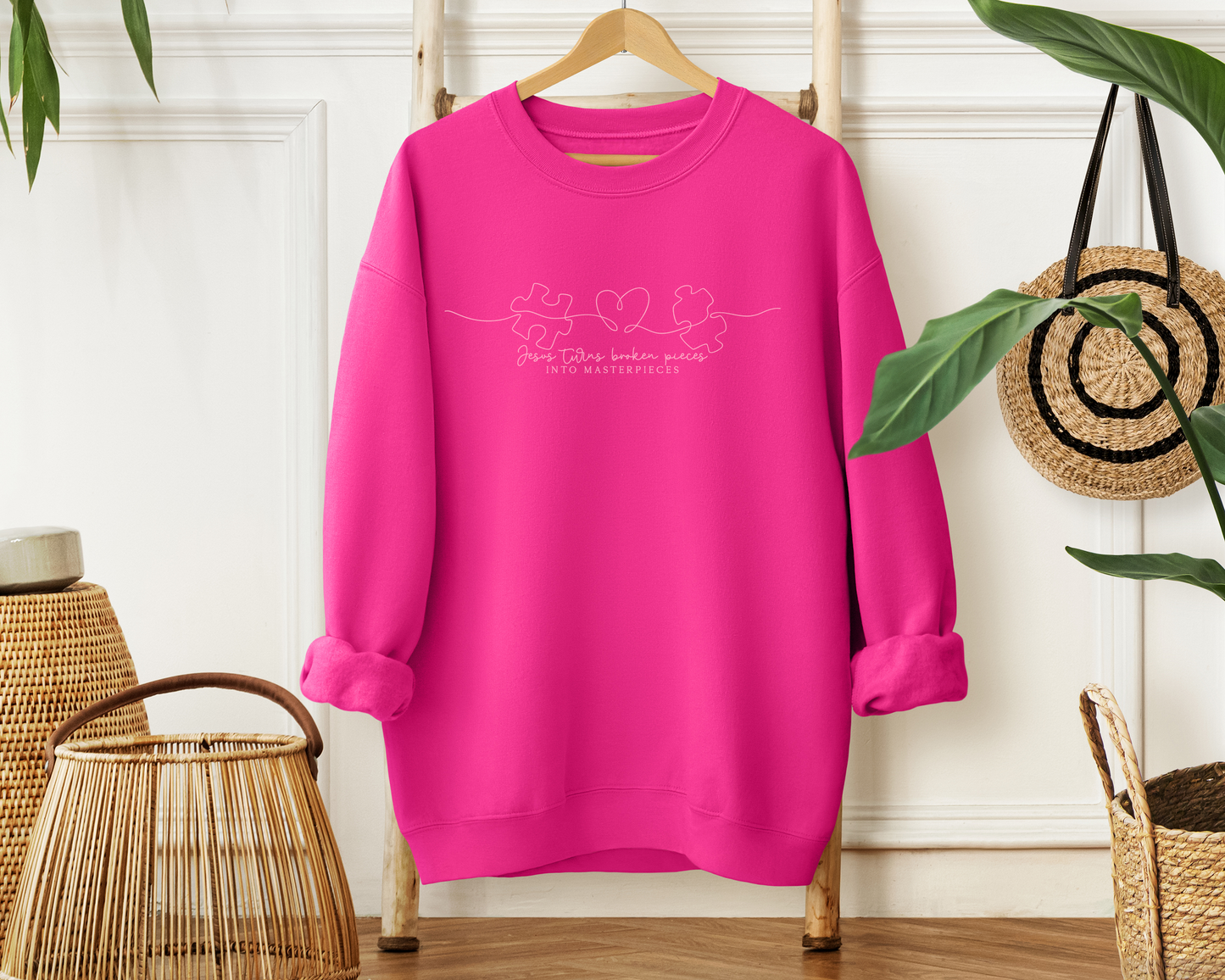 Jesus Turns Broken Pieces Into Masterpieces Sweatshirt