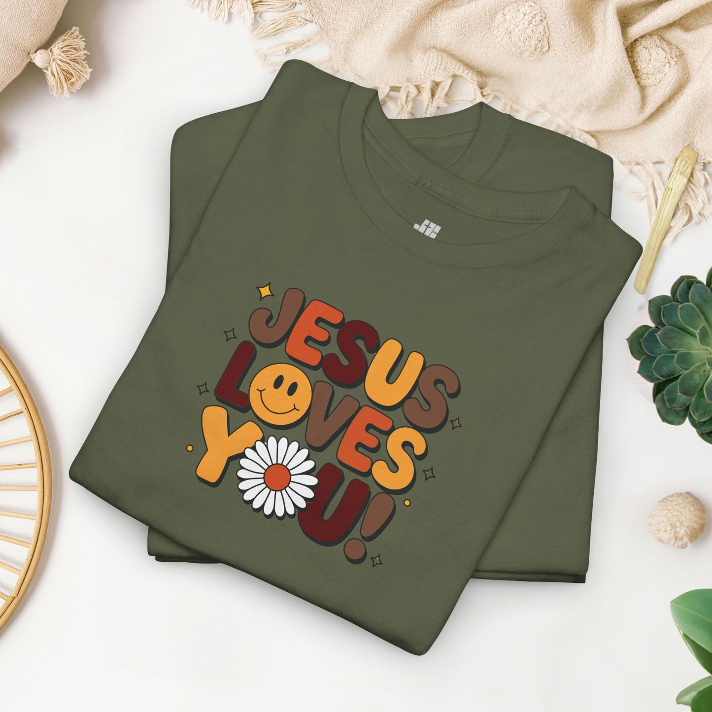 Jesus Loves You Heavy Cotton Tee