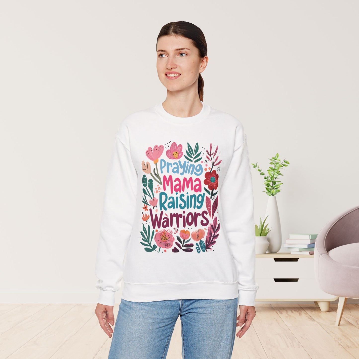 Praying Mama Raising Warriors Sweatshirt - Christian Mom Sweatshirt