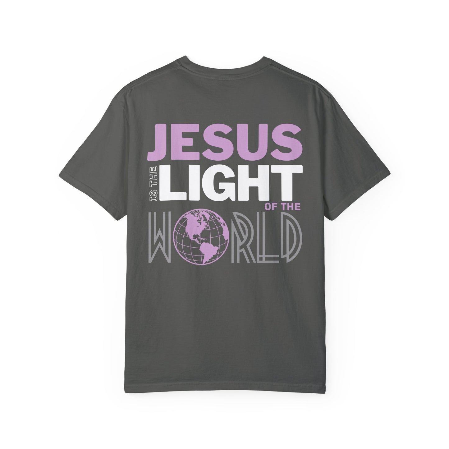 Jesus is the Light of the World Comfort Colors Shirt - John 8:12 Bible Verse Christian Shirt