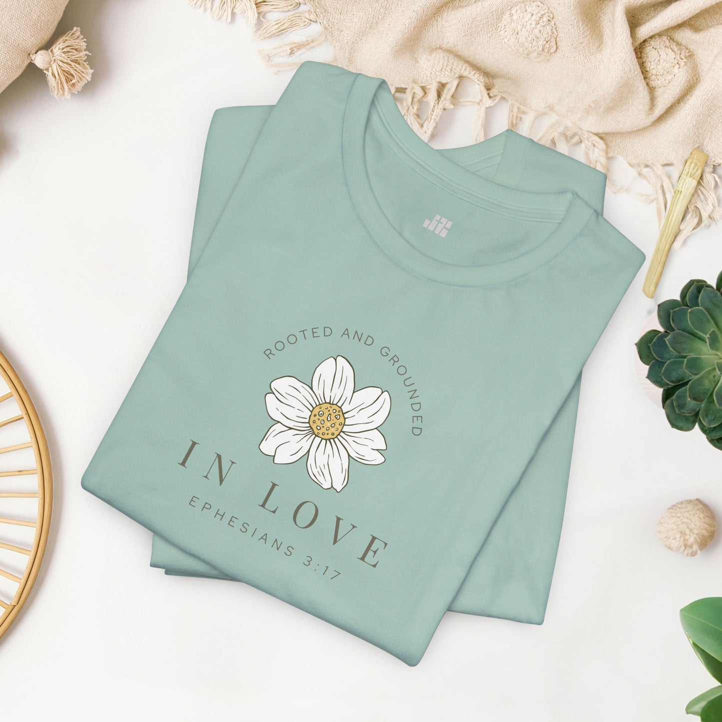 Rooted and Grounded in Love Soft Cotton Tee