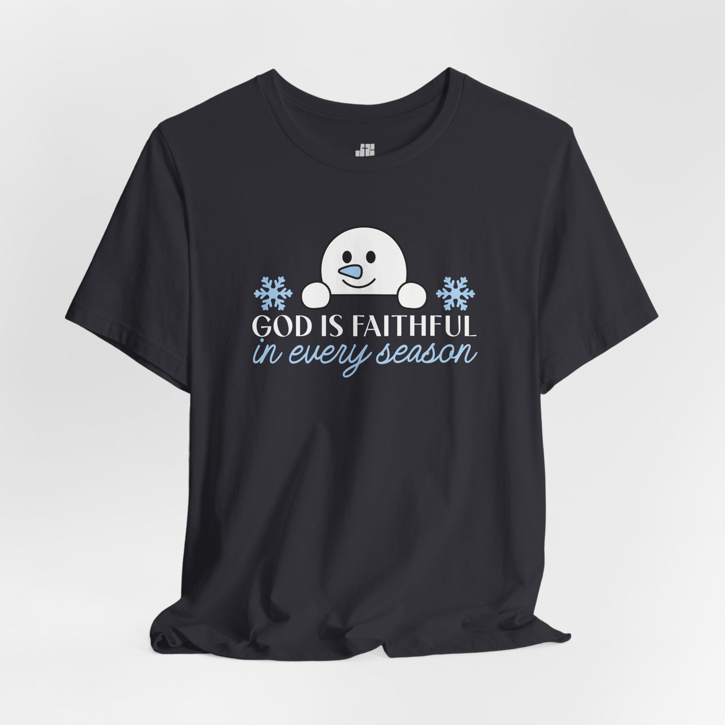 God is Faithful in Every Season Soft Cotton Tee - Christian Christmas Shirt
