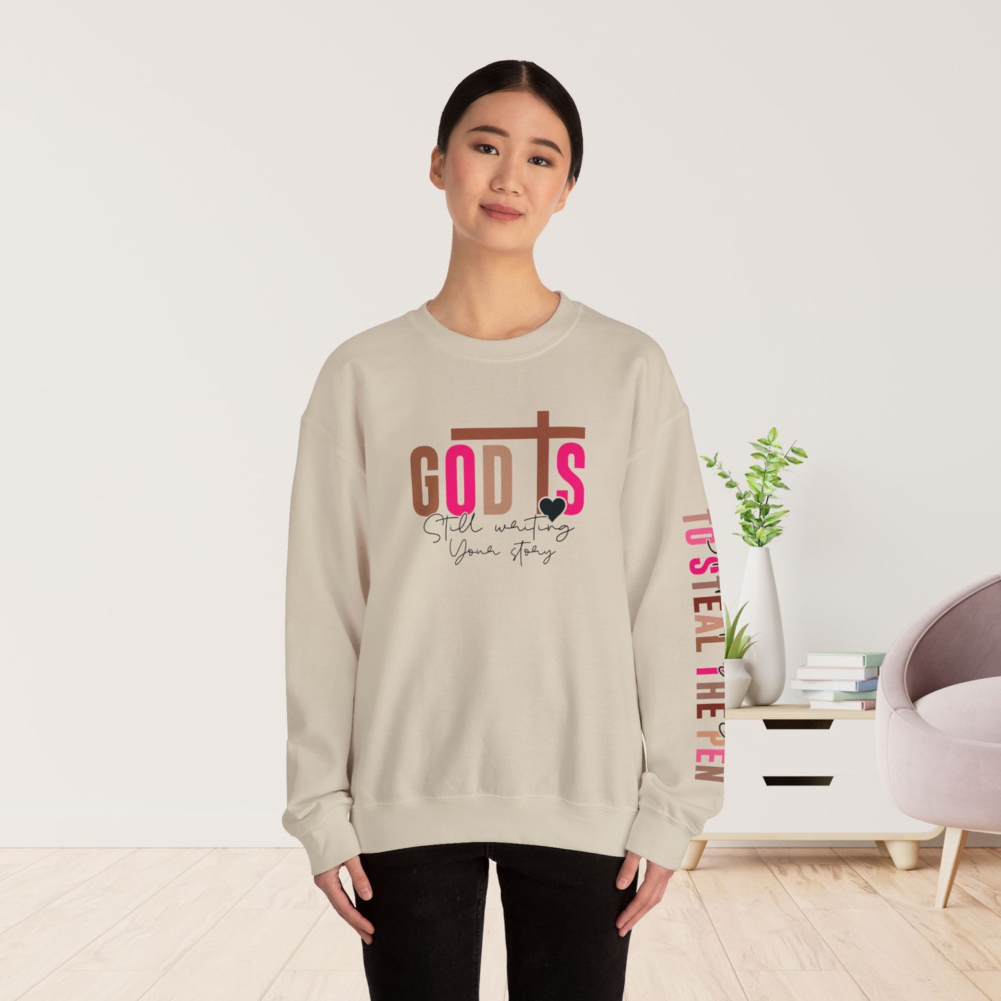 Pink God is Still Writing Your Story Christian Sweatshirt