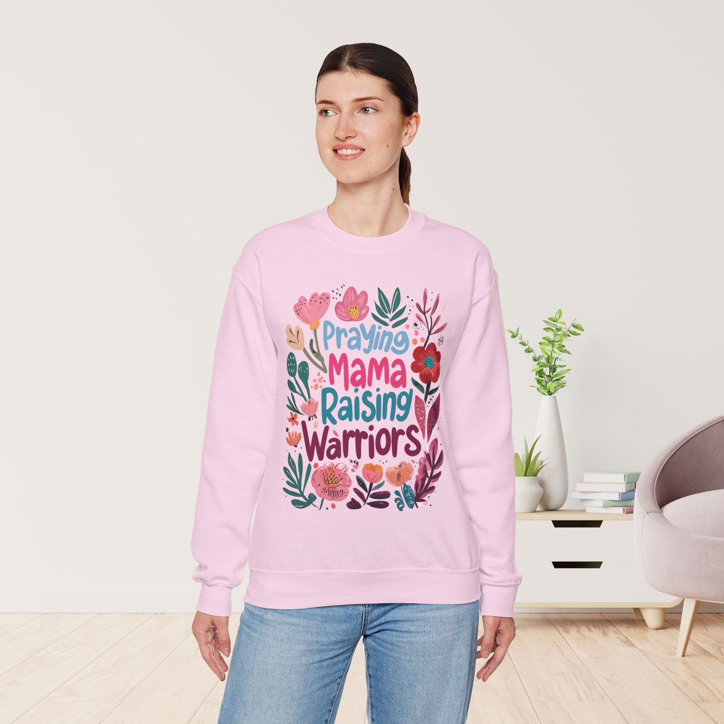 Praying Mama Raising Warriors Sweatshirt - Christian Mom Sweatshirt