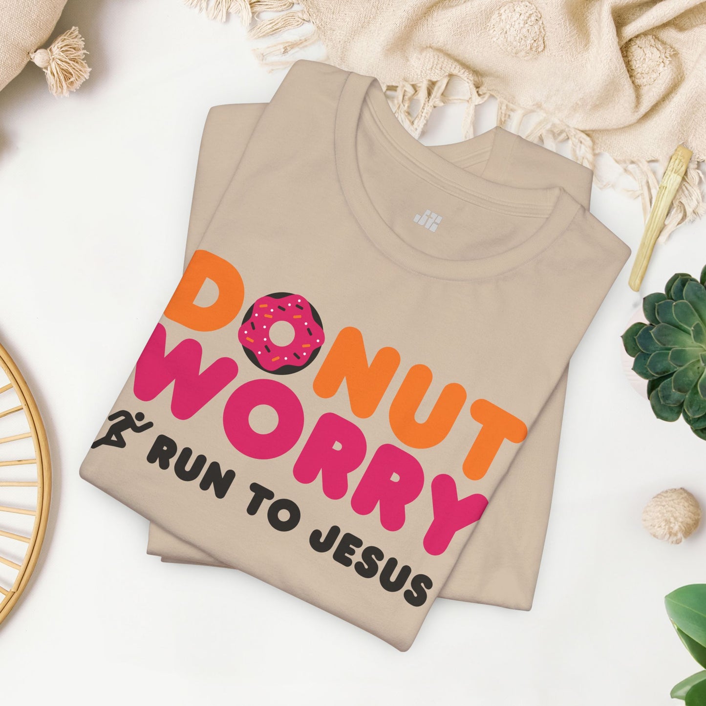 Donut Worry Run to Jesus Soft Cotton Tee