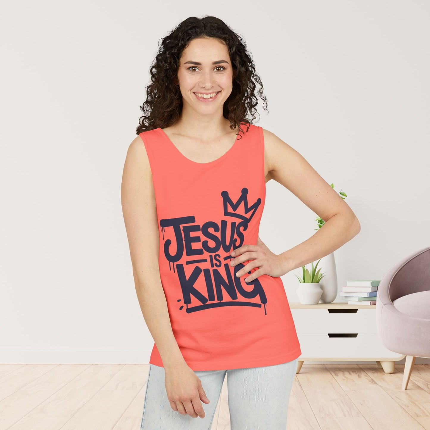 Jesus is King Comfort Colors Garment-Dyed Tank Top