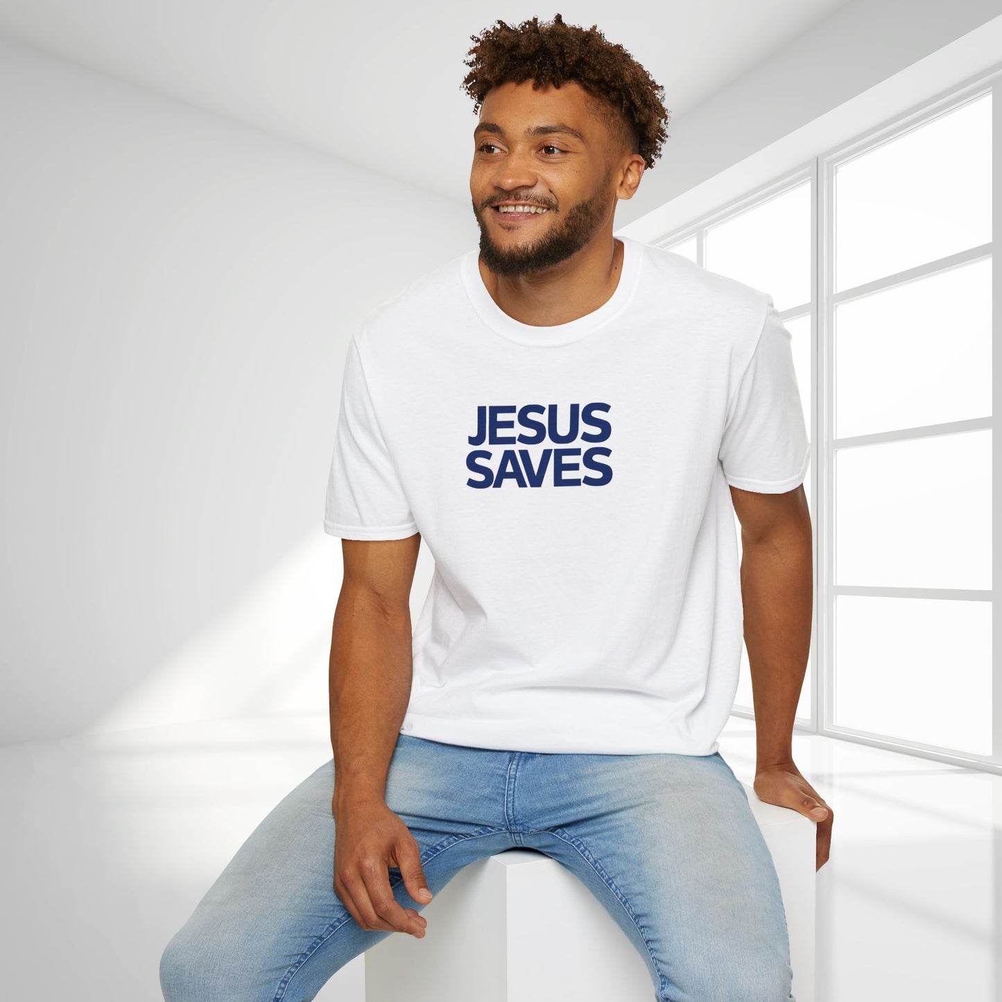 Jesus Saves Softstyle T-shirt - Acts 4:12 Bible Verse Christian T-shirt