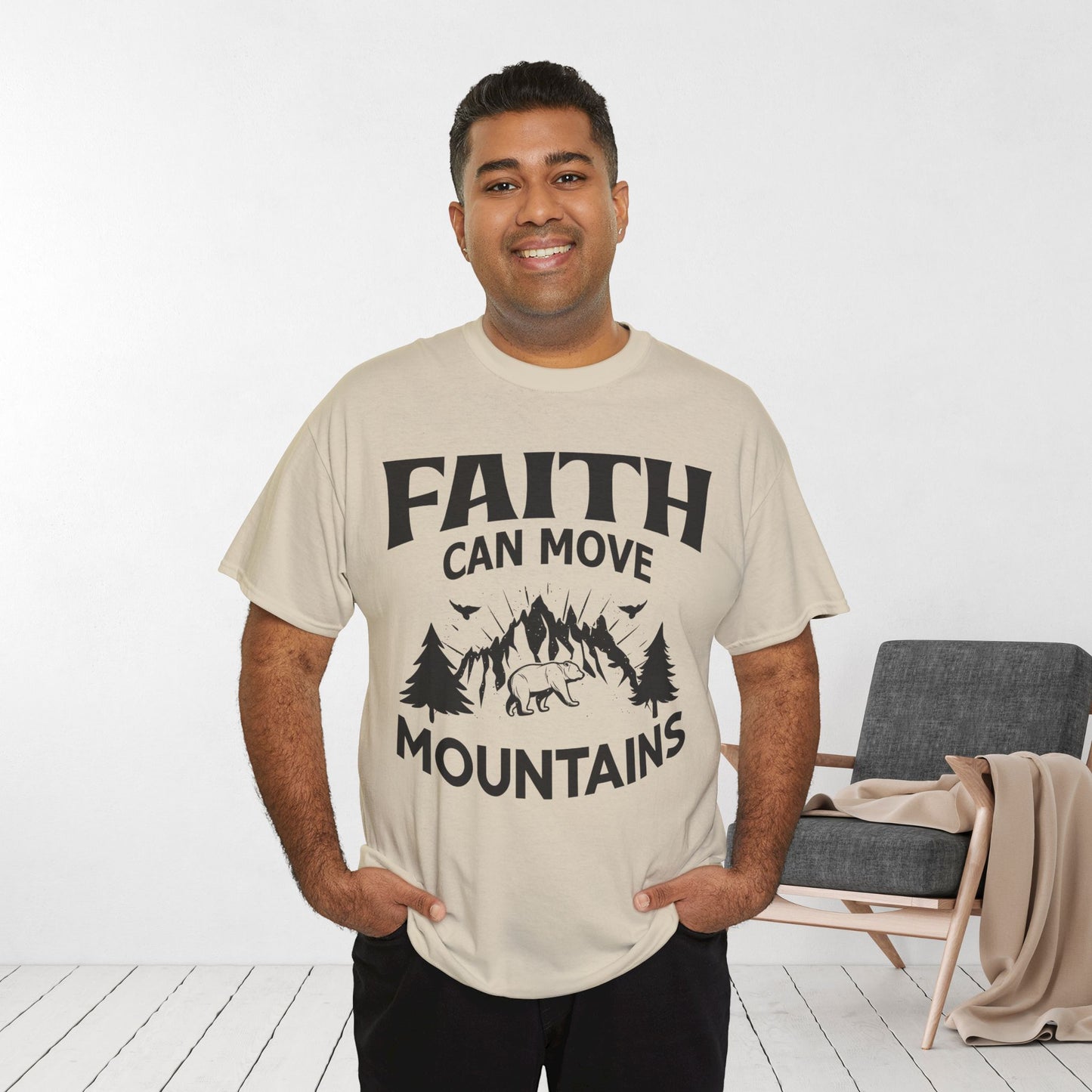 Faith Can Move Mountains Heavy Cotton Tee