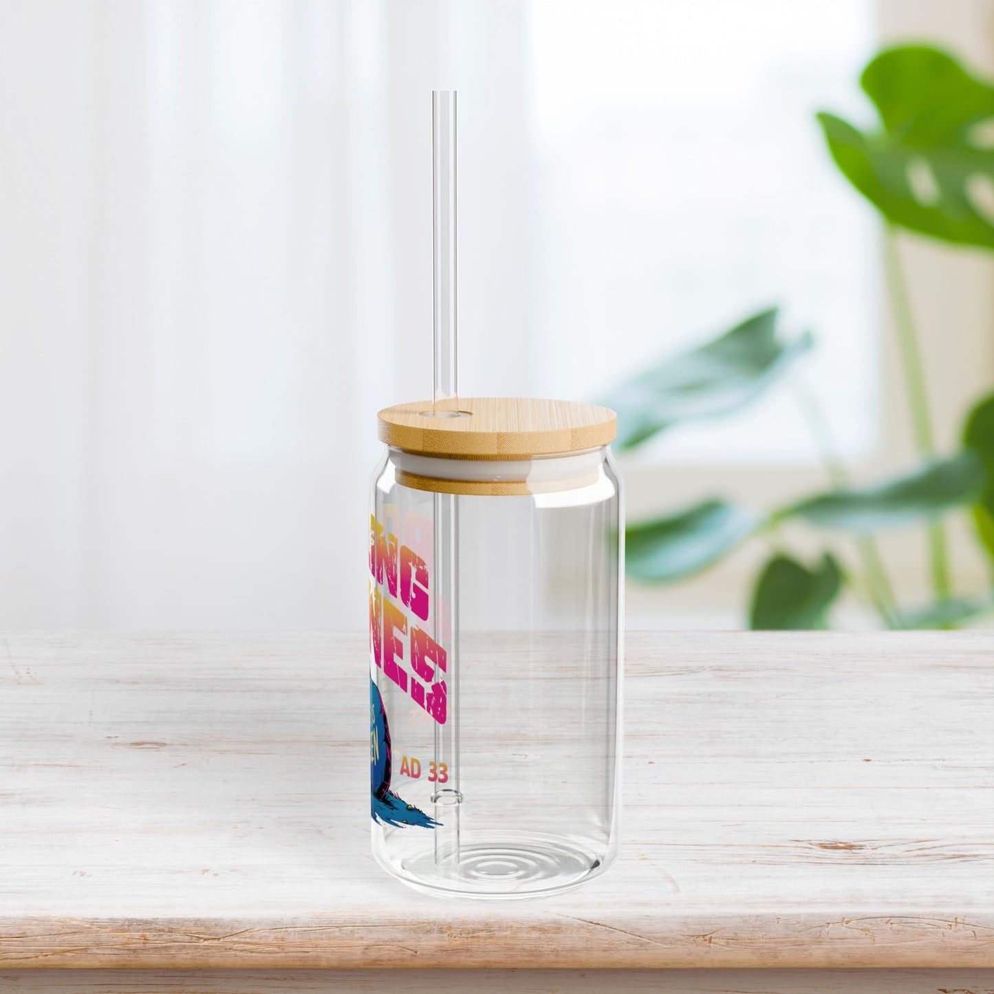He is Risen Sipper Glass with Bamboo Lid & Straw - 16 oz