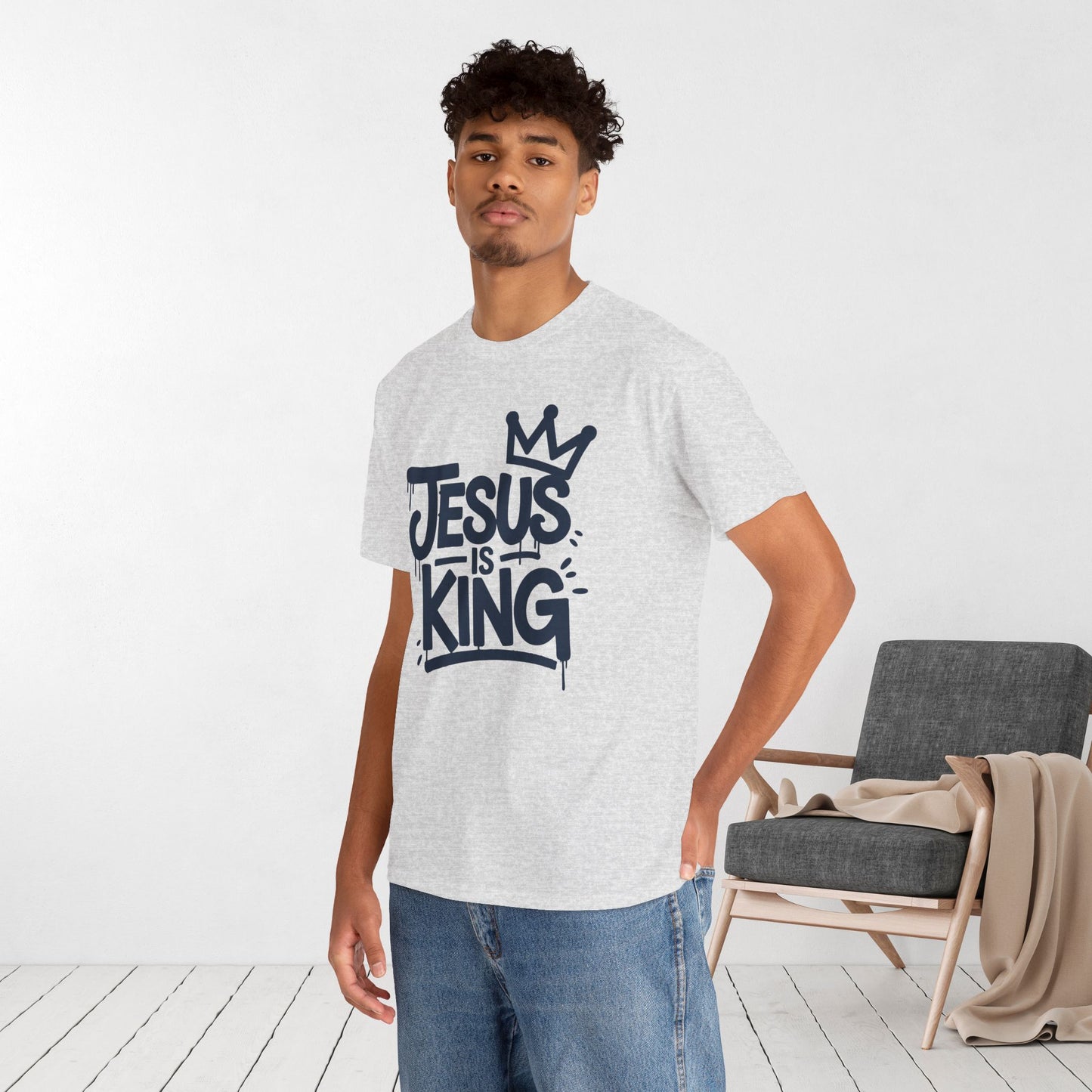 Jesus is King Heavy Cotton Tee
