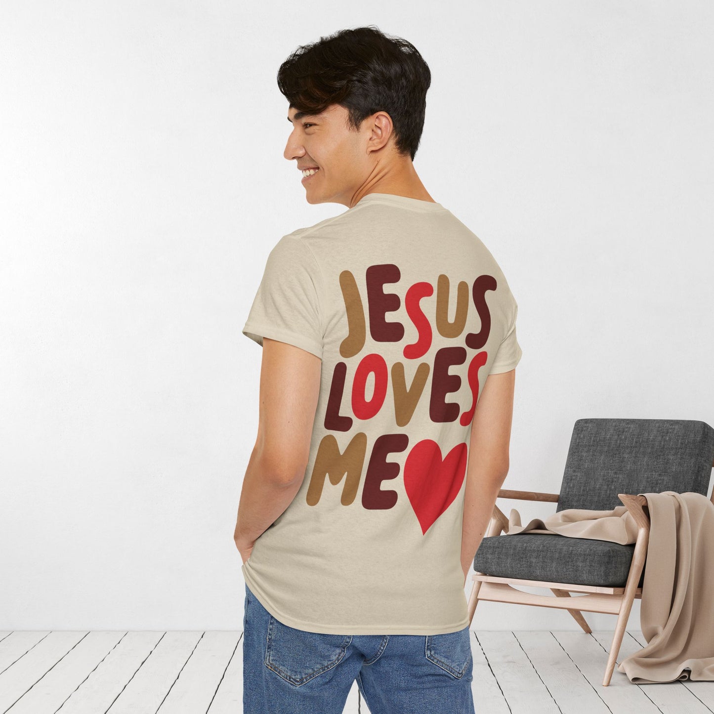 Jesus Loves Me Heavy Cotton Tee