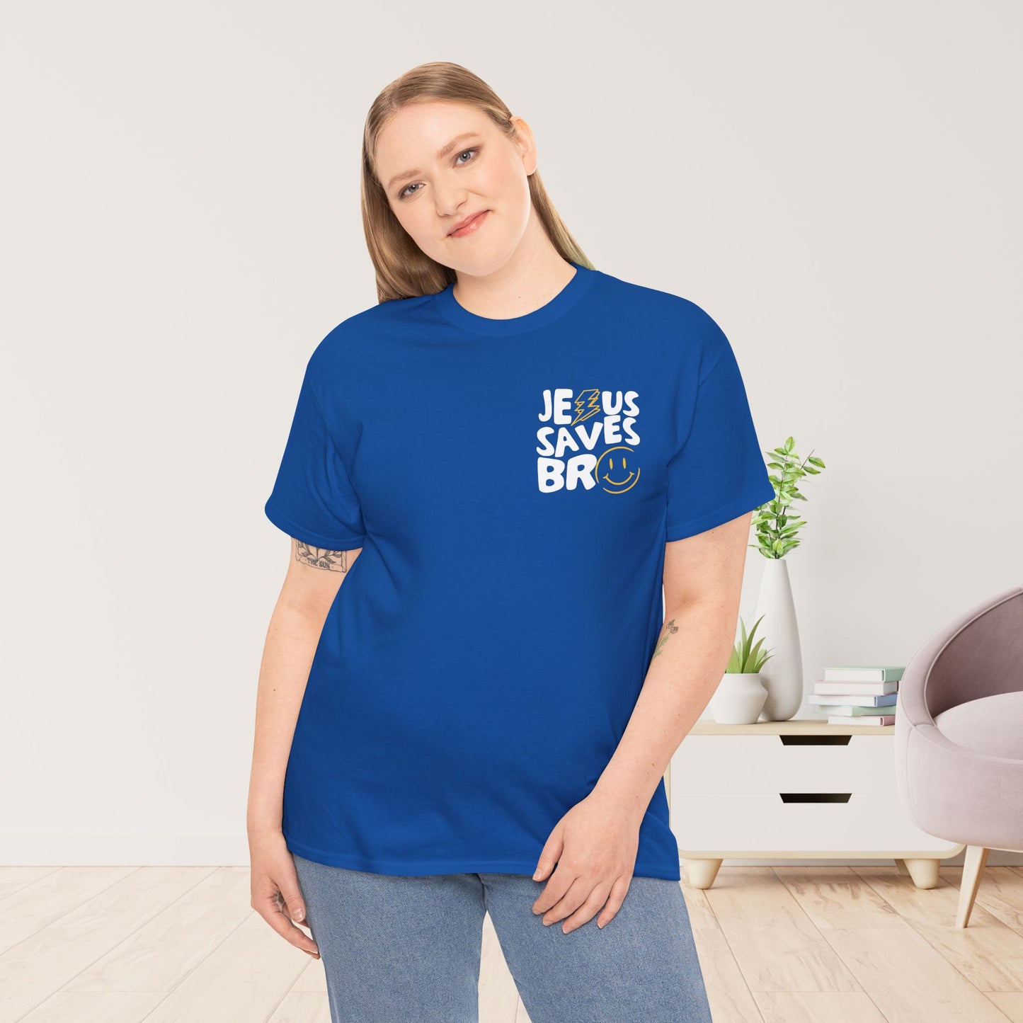 Jesus Saves Bro Heavy Cotton Tee