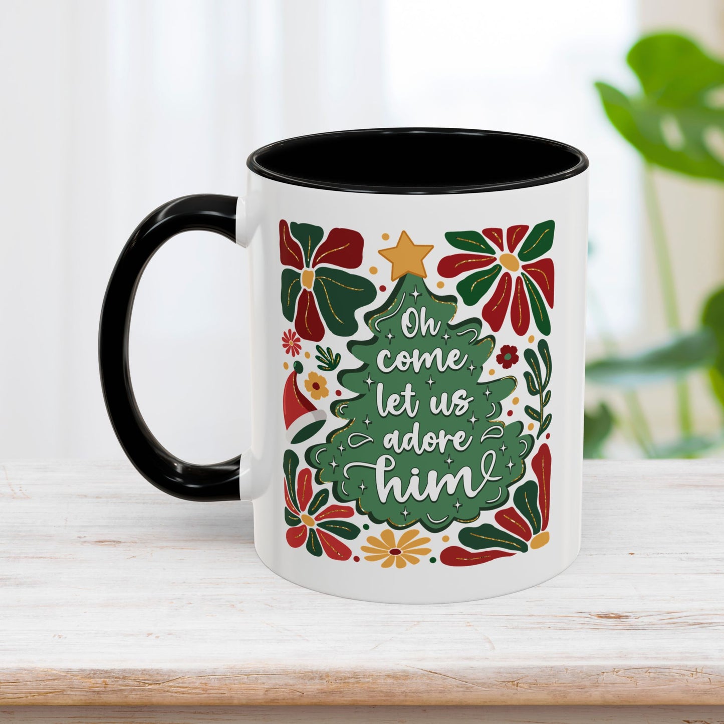 Oh Come Let Us Adore Him Mug - Christian Coffee Mug