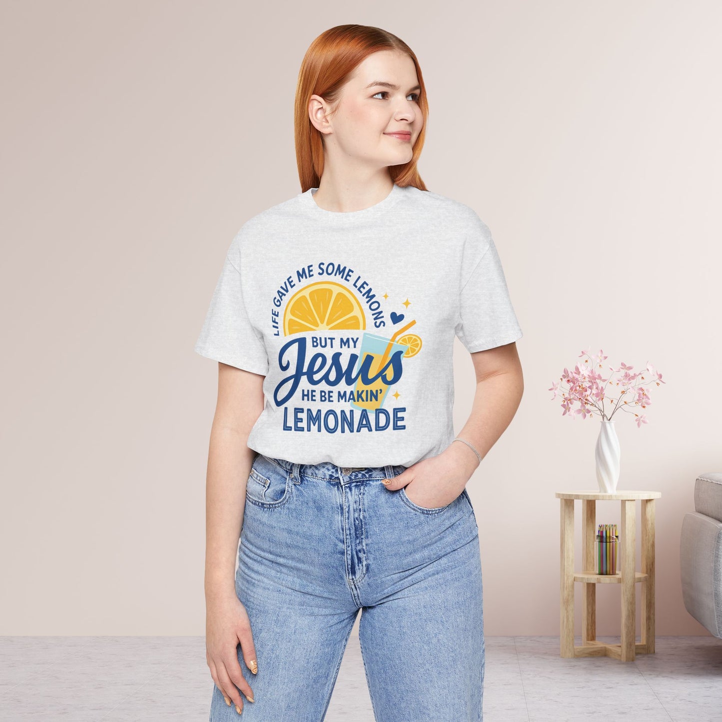 Life Gave Me Lemons But My Jesus Makes Lemonade Soft Cotton Tee