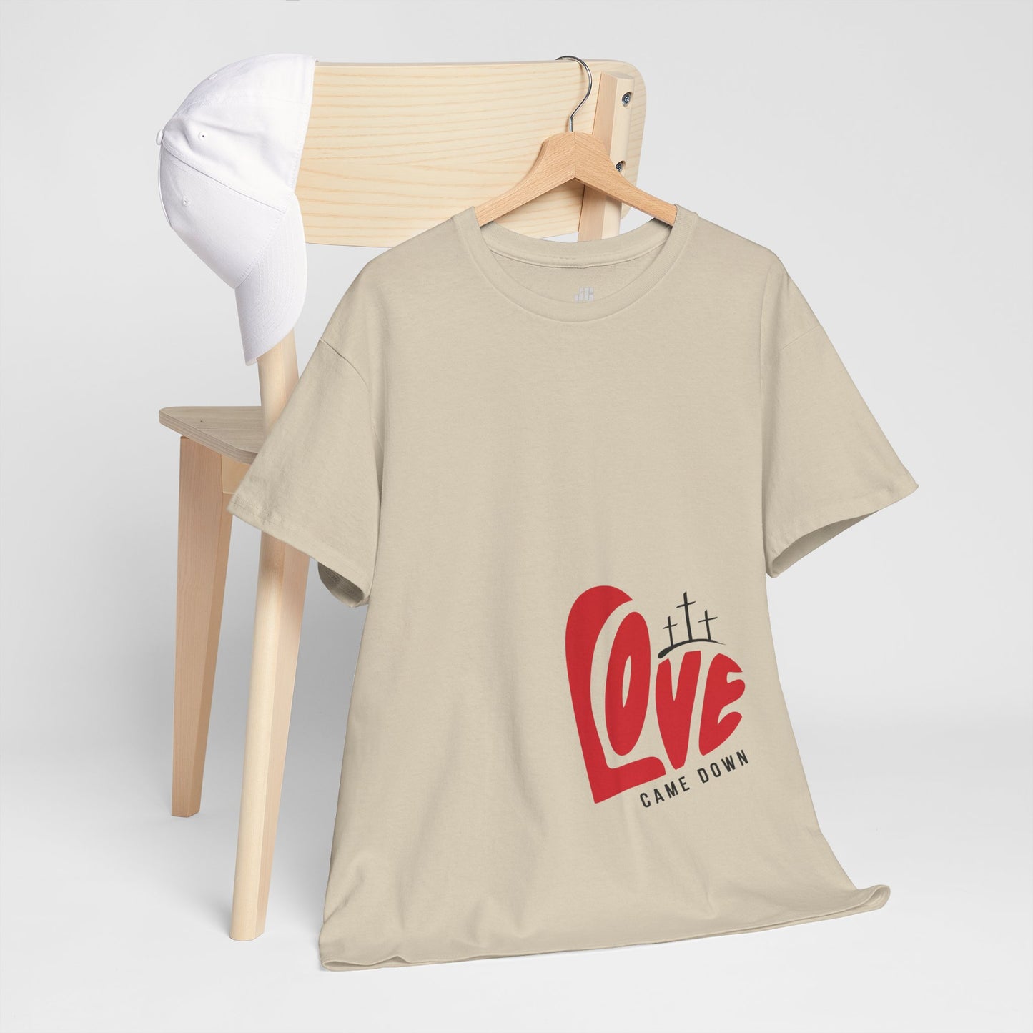 Love Came Down Heavy Cotton Tee - Luke 2:11
