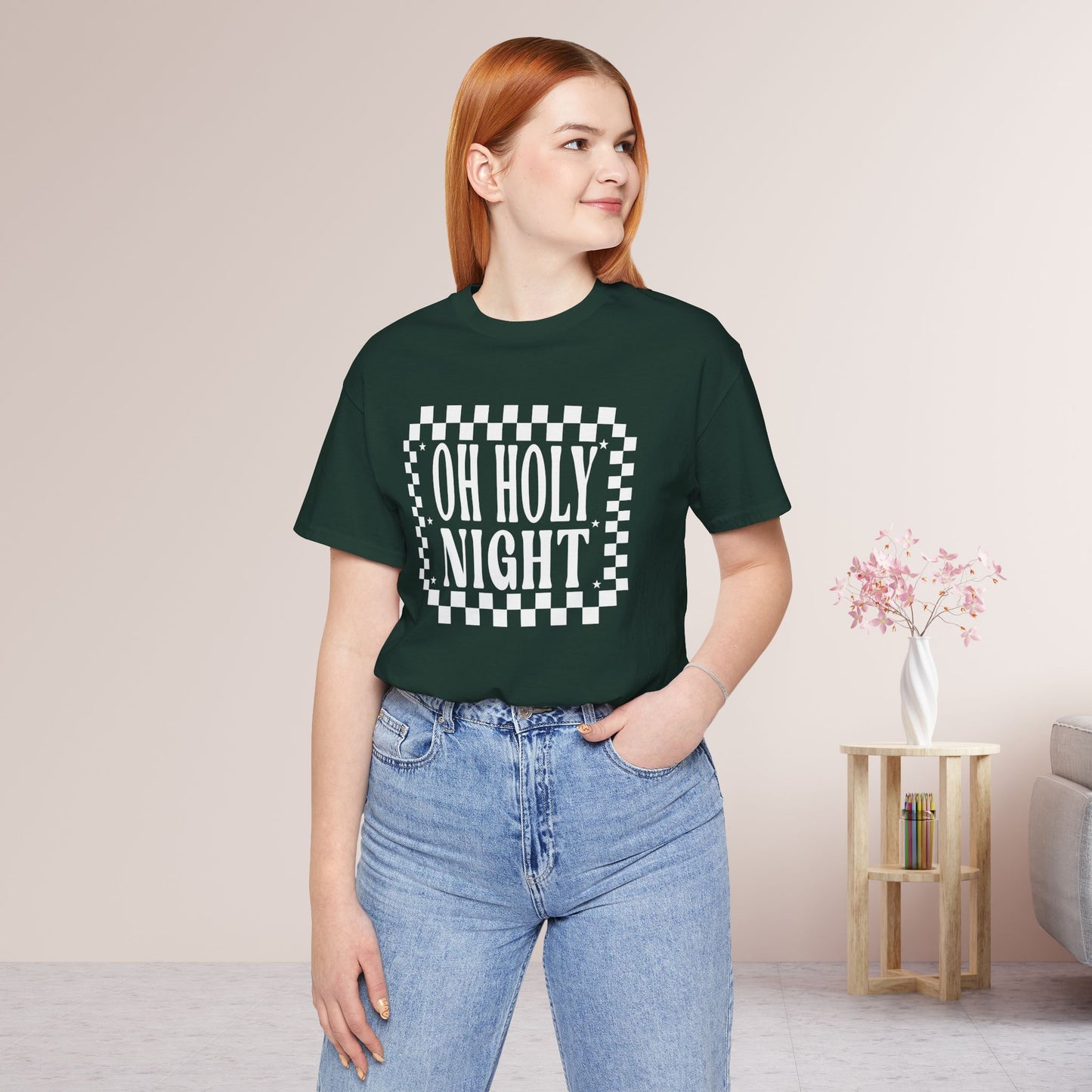 Oh Holy Night Soft Cotton Tee - Christian Christmas Shirt