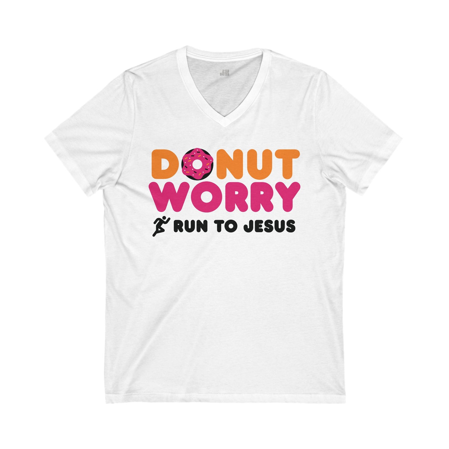 Donut Worry Run to Jesus V-Neck Tee