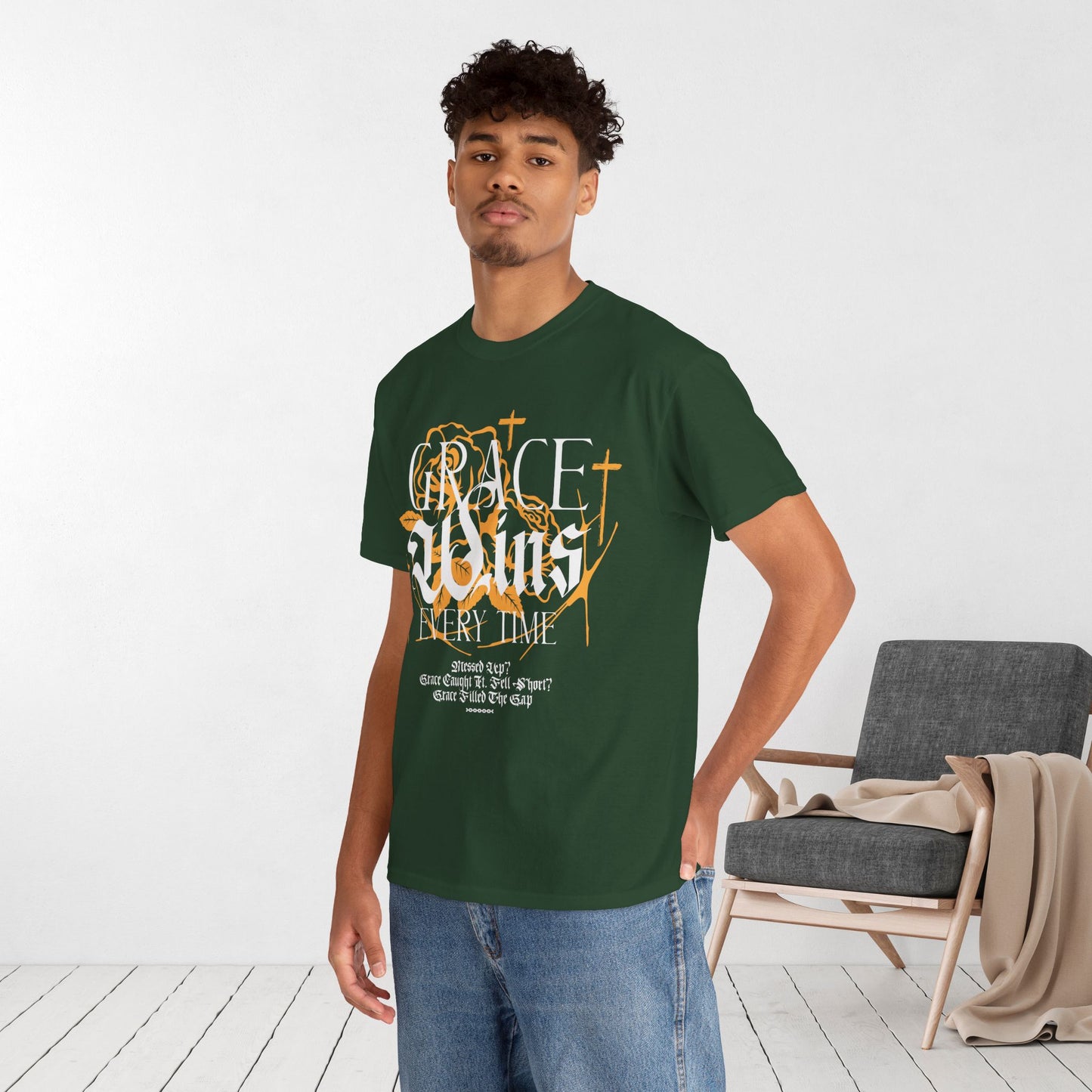 Grace Wins Every Time Heavy Cotton Tee