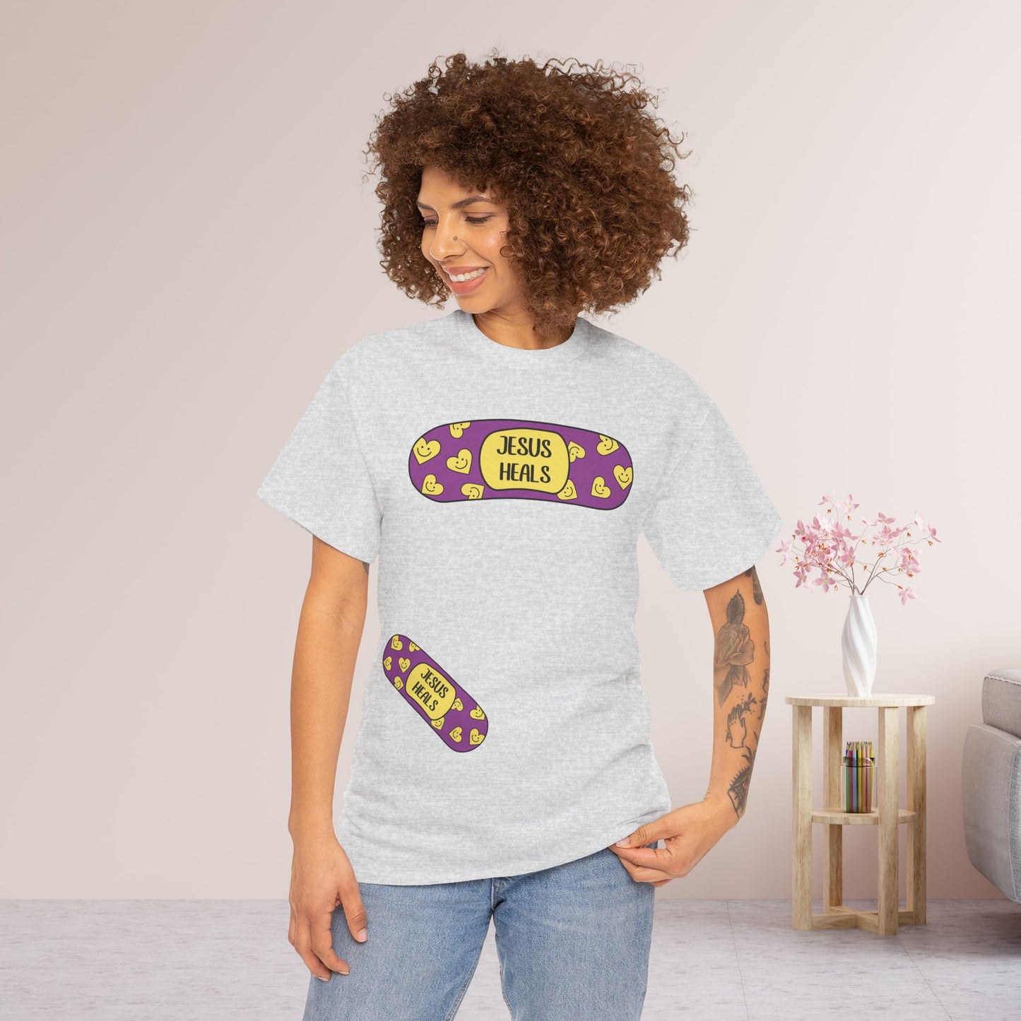 Jesus Heals Heavy Cotton Tee