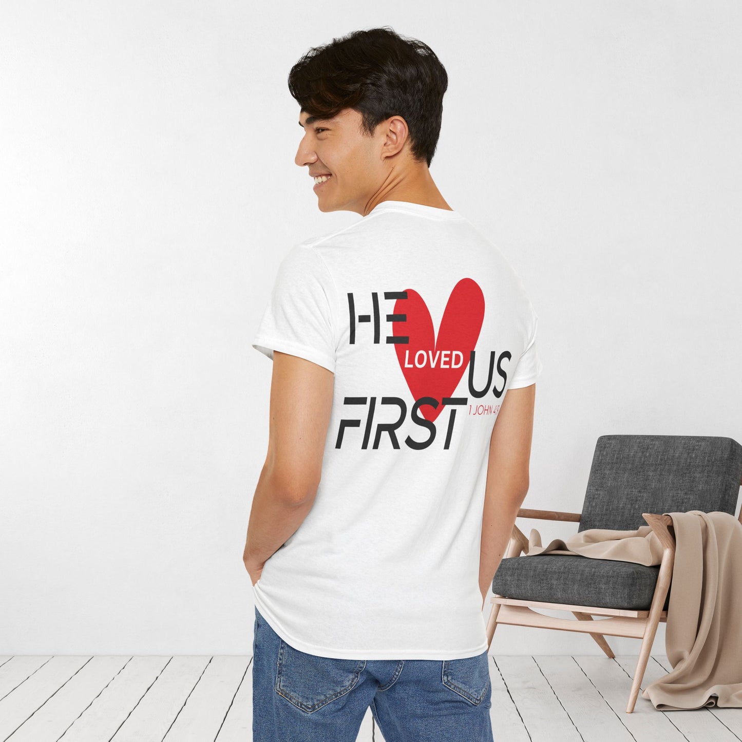 He Loved Us First Heavy Cotton Tee