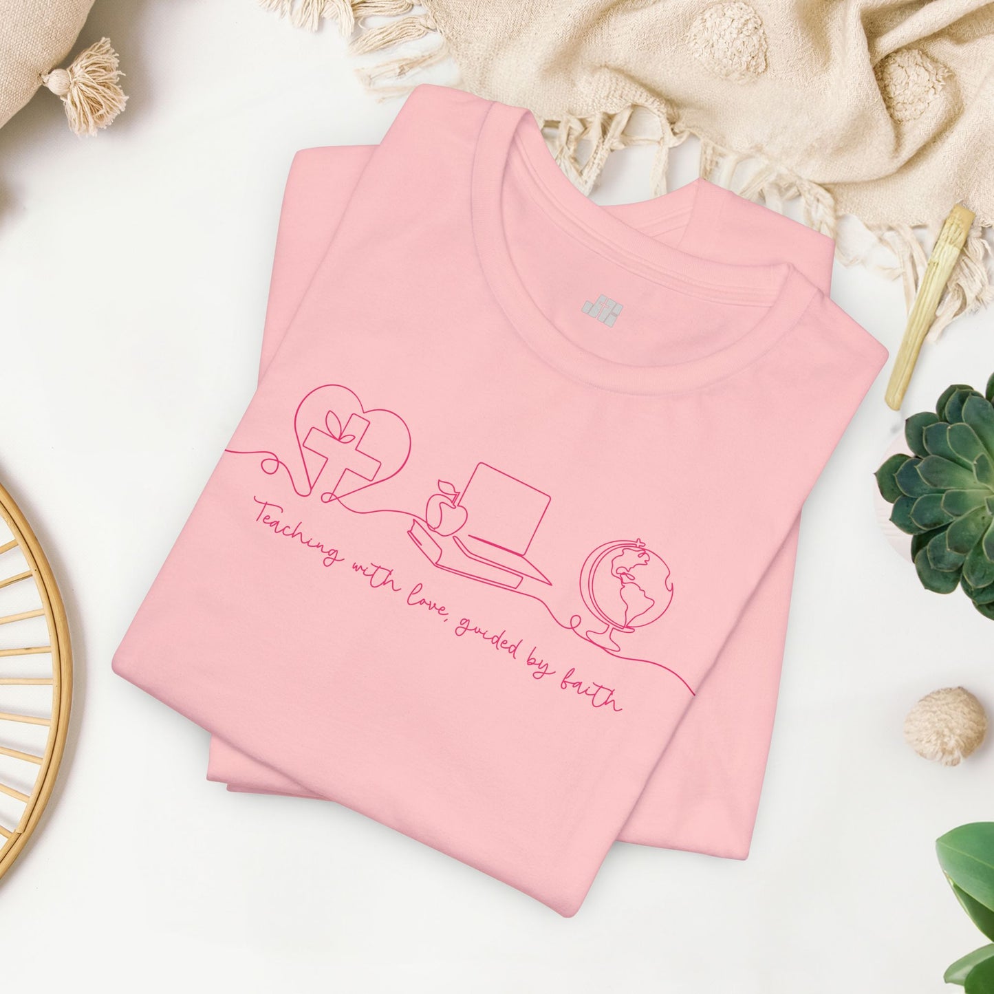 Teaching With Love Guided by Faith Soft Cotton Tee