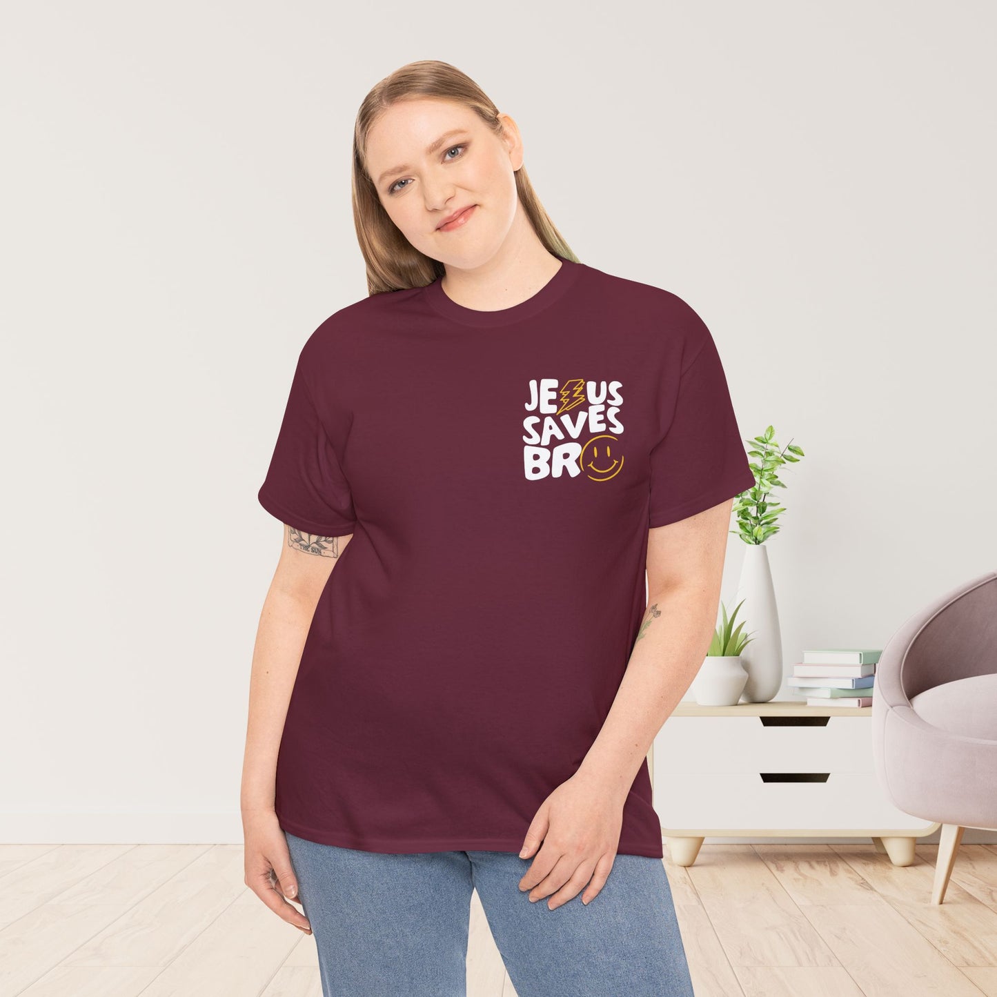 Jesus Saves Bro Heavy Cotton Tee