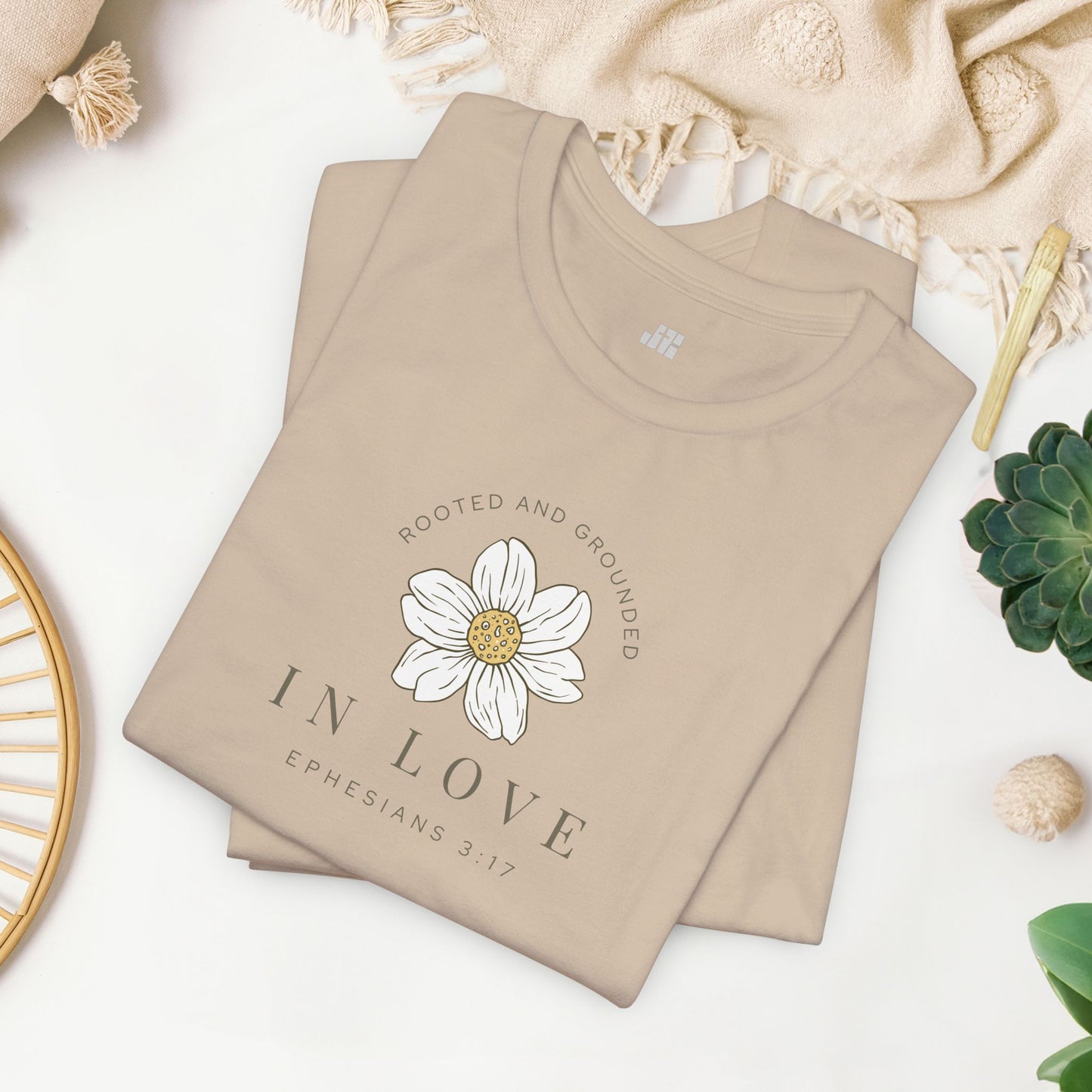 Rooted and Grounded in Love Soft Cotton Tee