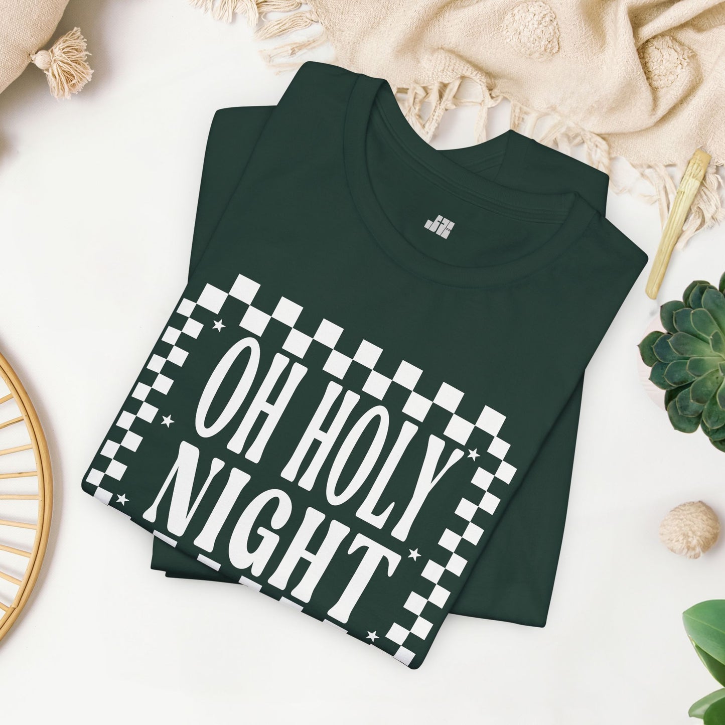 Oh Holy Night Soft Cotton Tee - Christian Christmas Shirt