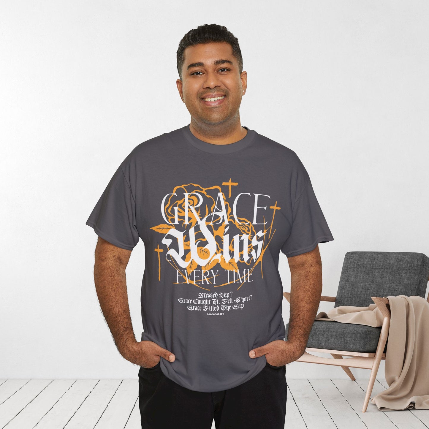 Grace Wins Every Time Heavy Cotton Tee