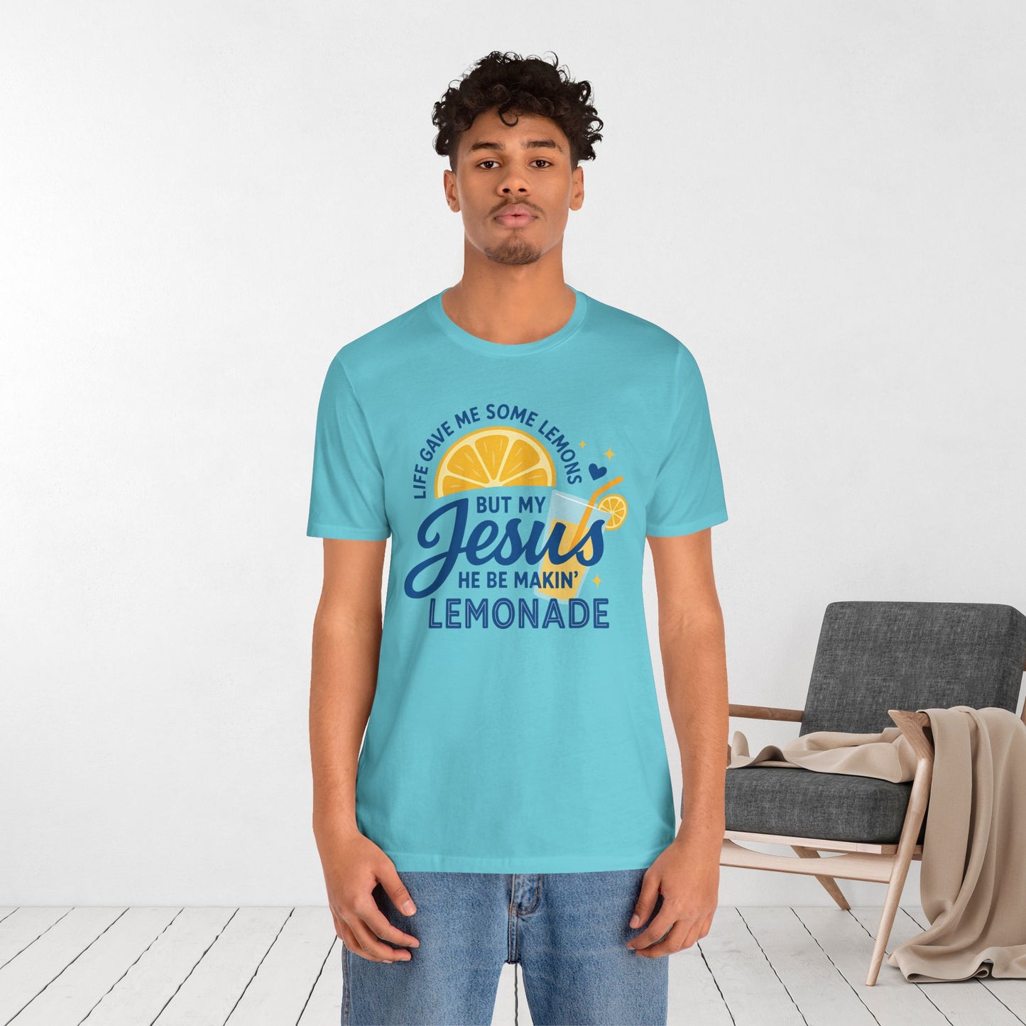 Life Gave Me Lemons But My Jesus Makes Lemonade Soft Cotton Tee