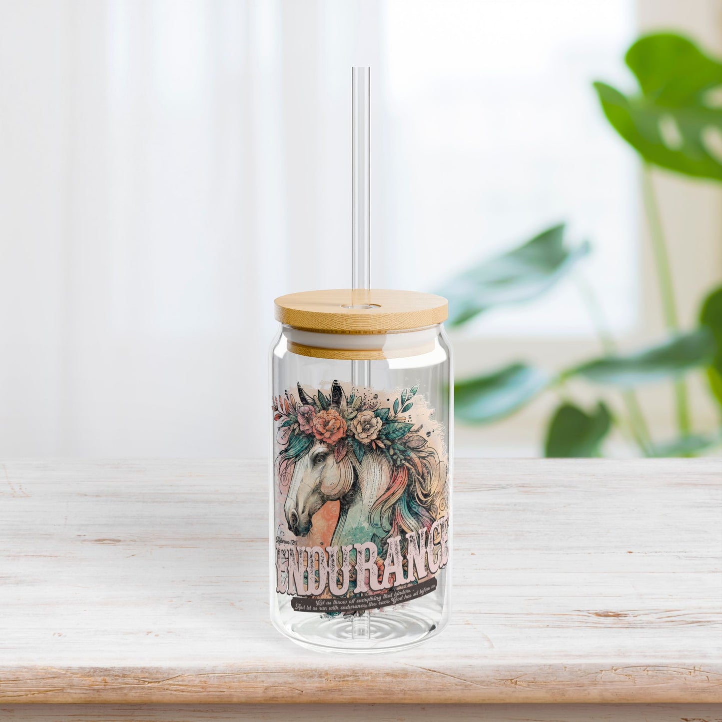 Endurance Sipper Glass with Bamboo Lid & Straw - 16 oz