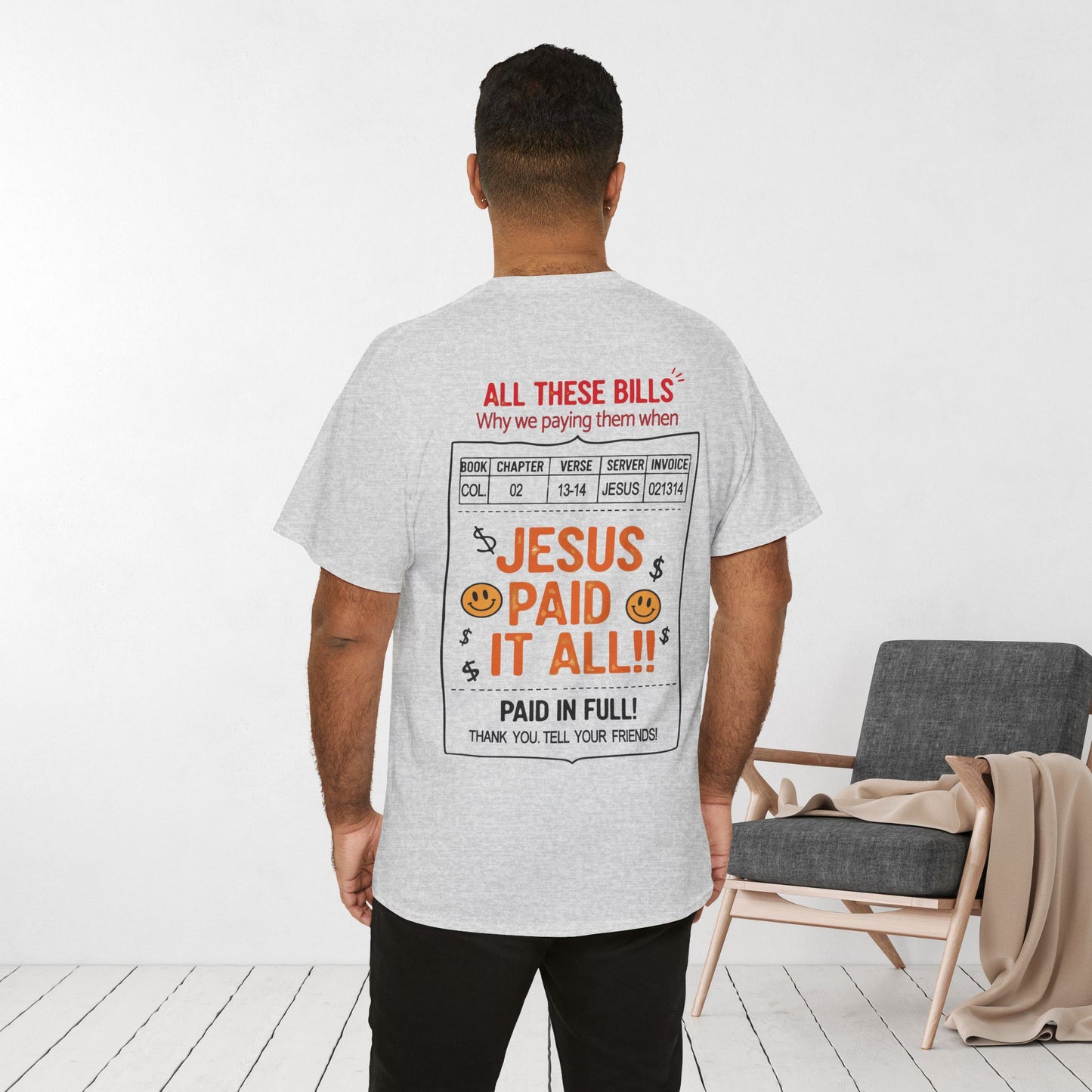 Jesus Paid It All Heavy Cotton Tee