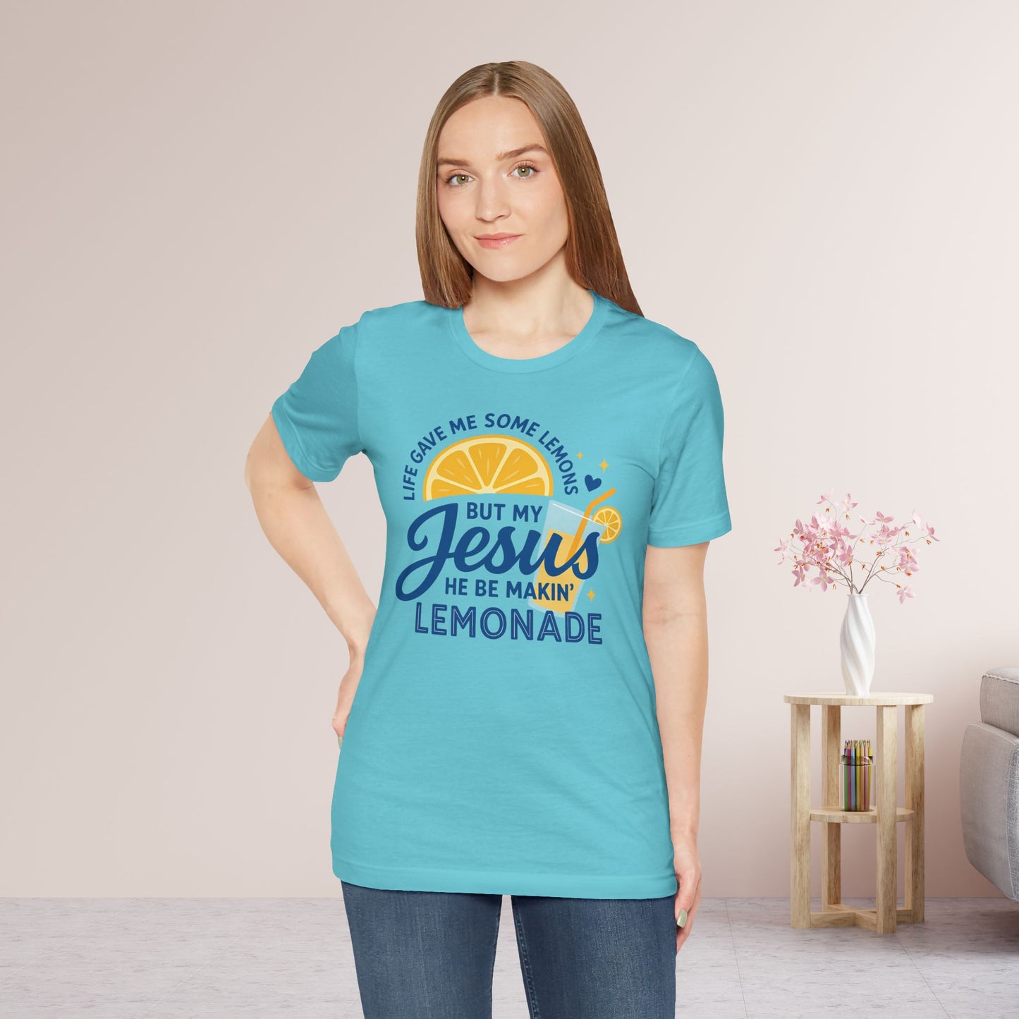 Life Gave Me Lemons But My Jesus Makes Lemonade Soft Cotton Tee