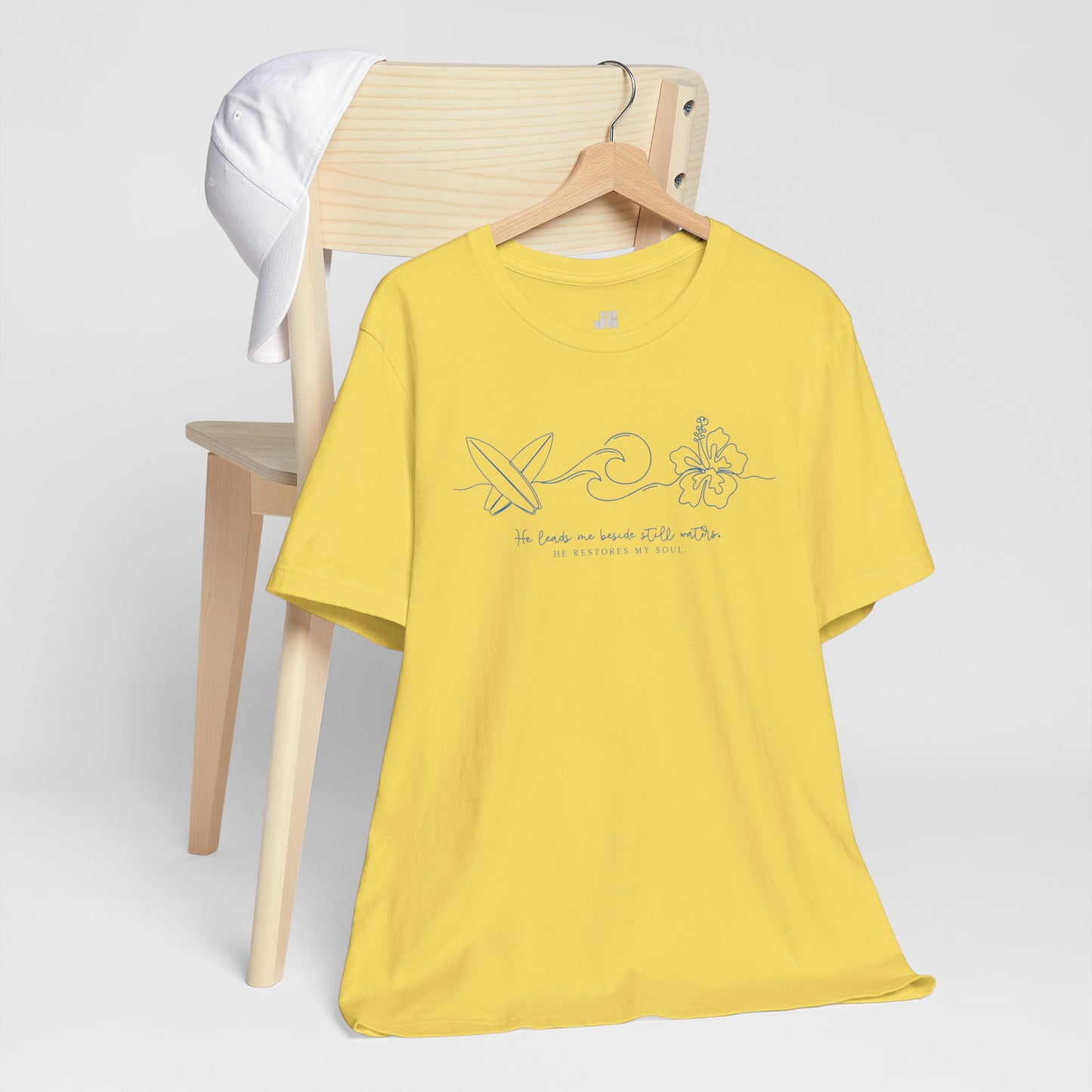 He Leads Me Beside Still Waters Soft Cotton Tee
