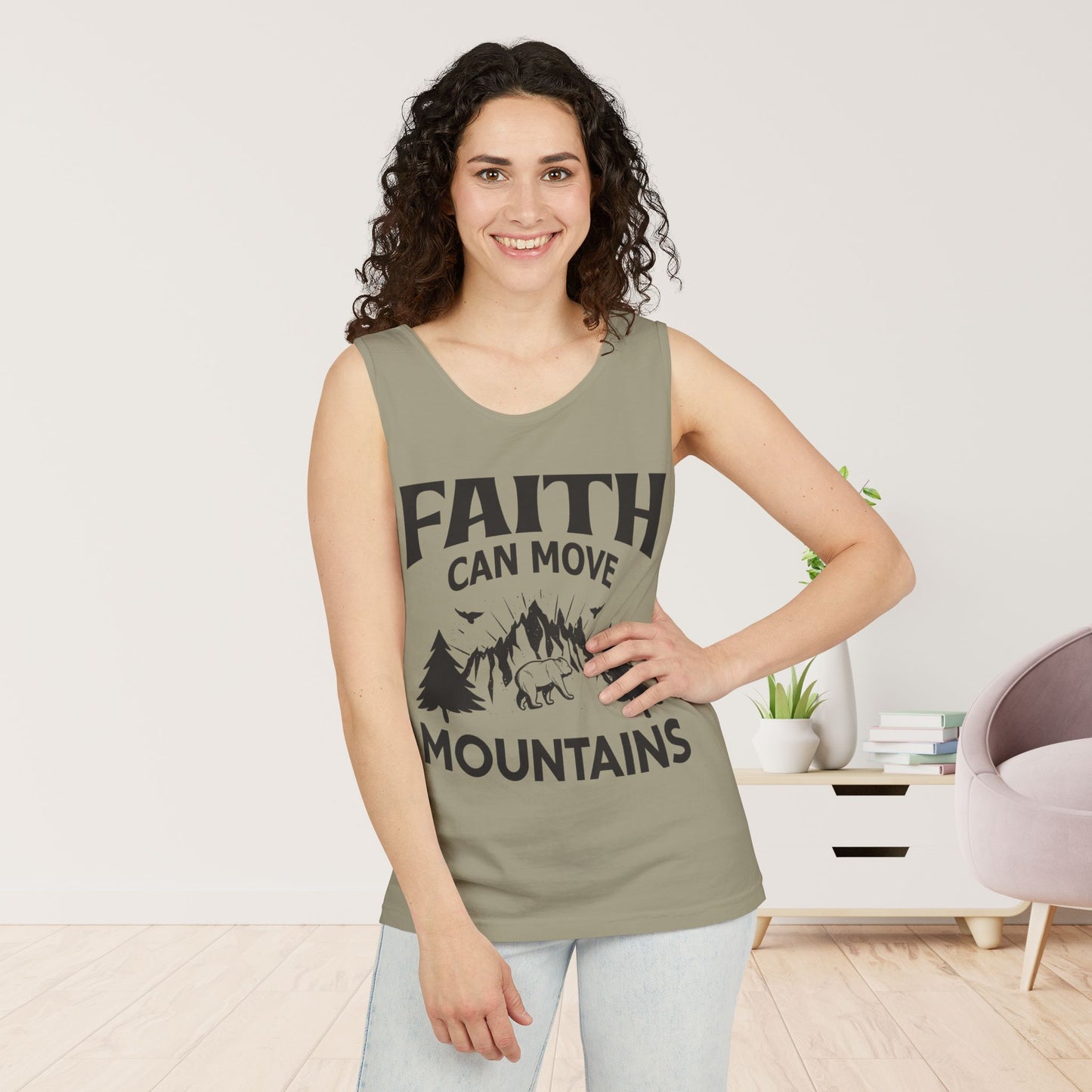 Faith Can Move Mountains Comfort Colors Garment-Dyed Tank Top