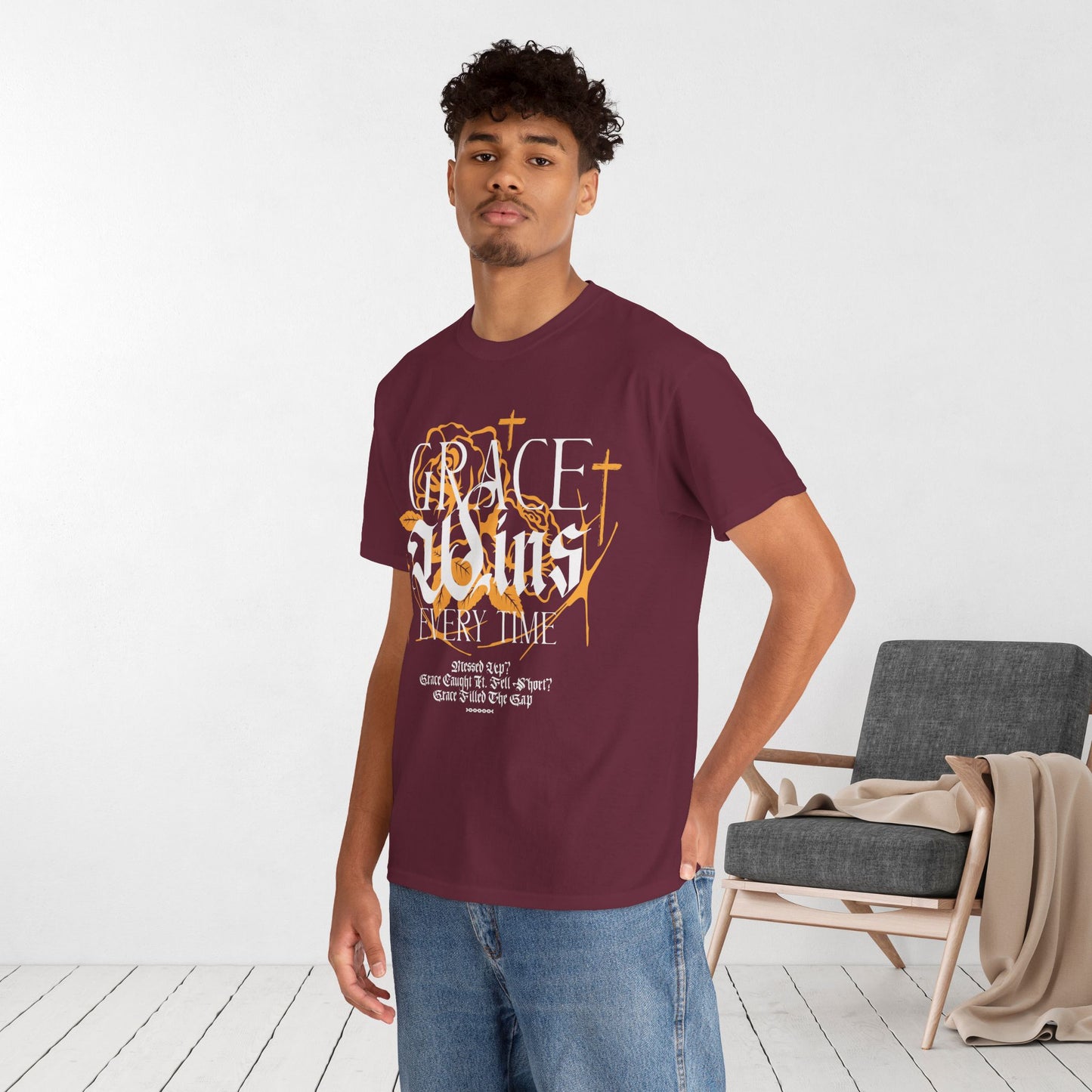 Grace Wins Every Time Heavy Cotton Tee