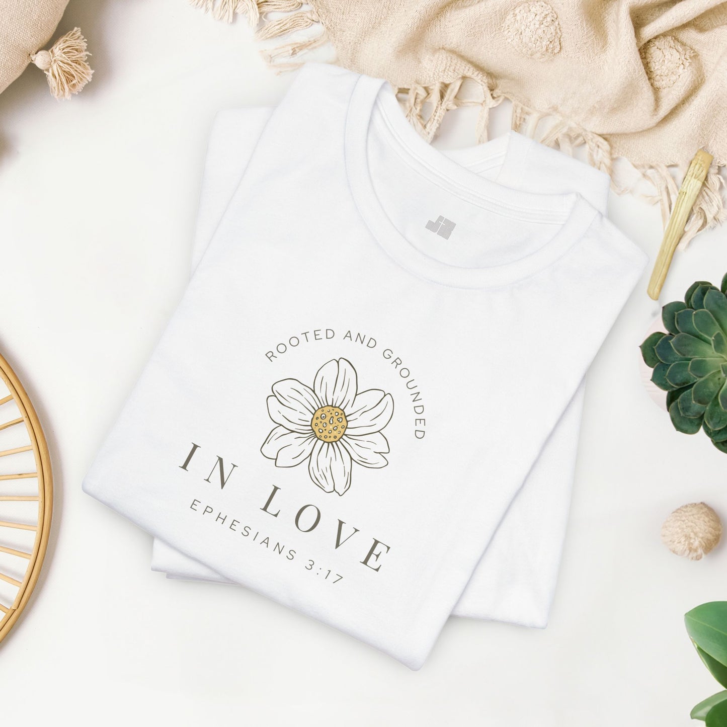 Rooted and Grounded in Love Soft Cotton Tee