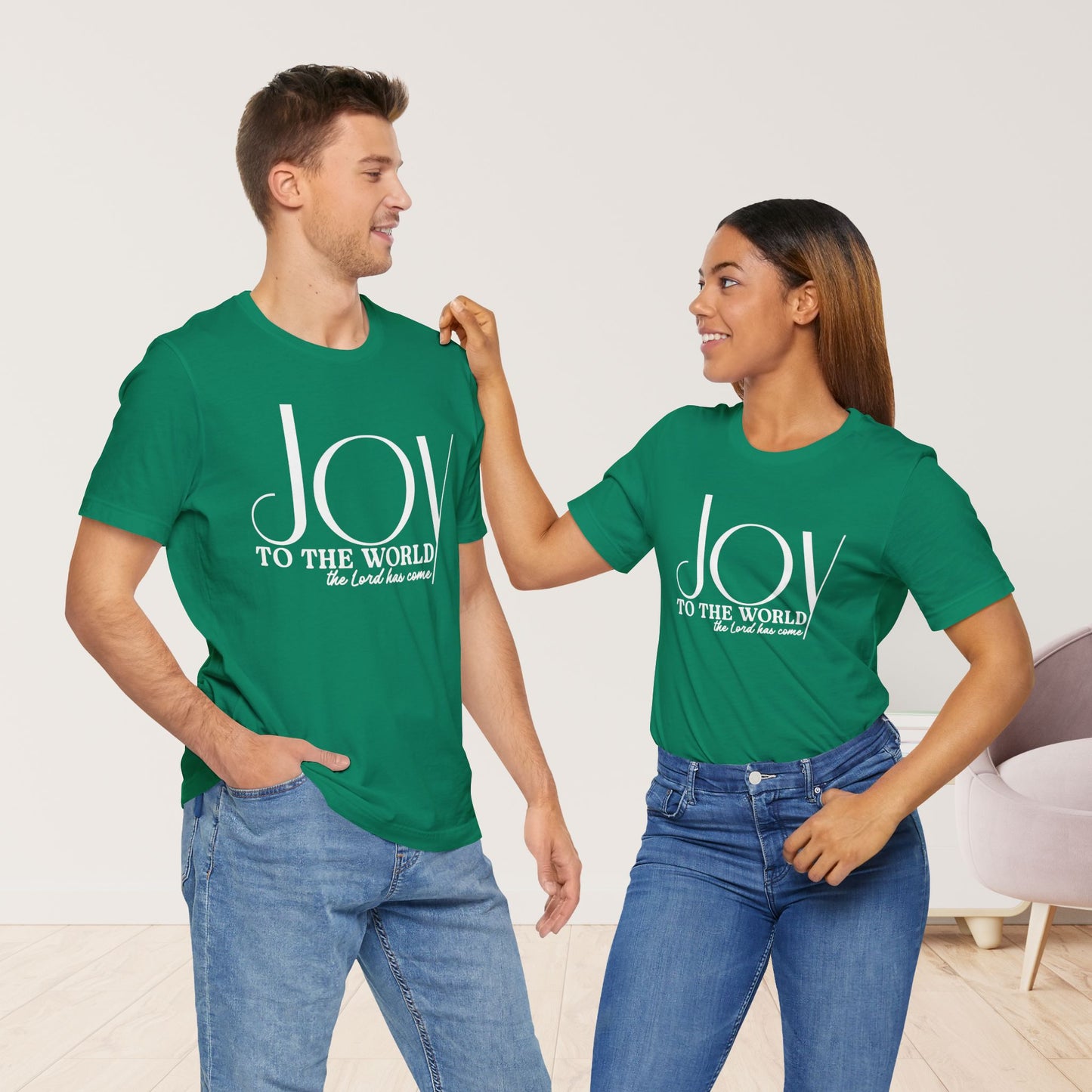 Joy to The World Soft Cotton Tee - Christian Christmas Shirt