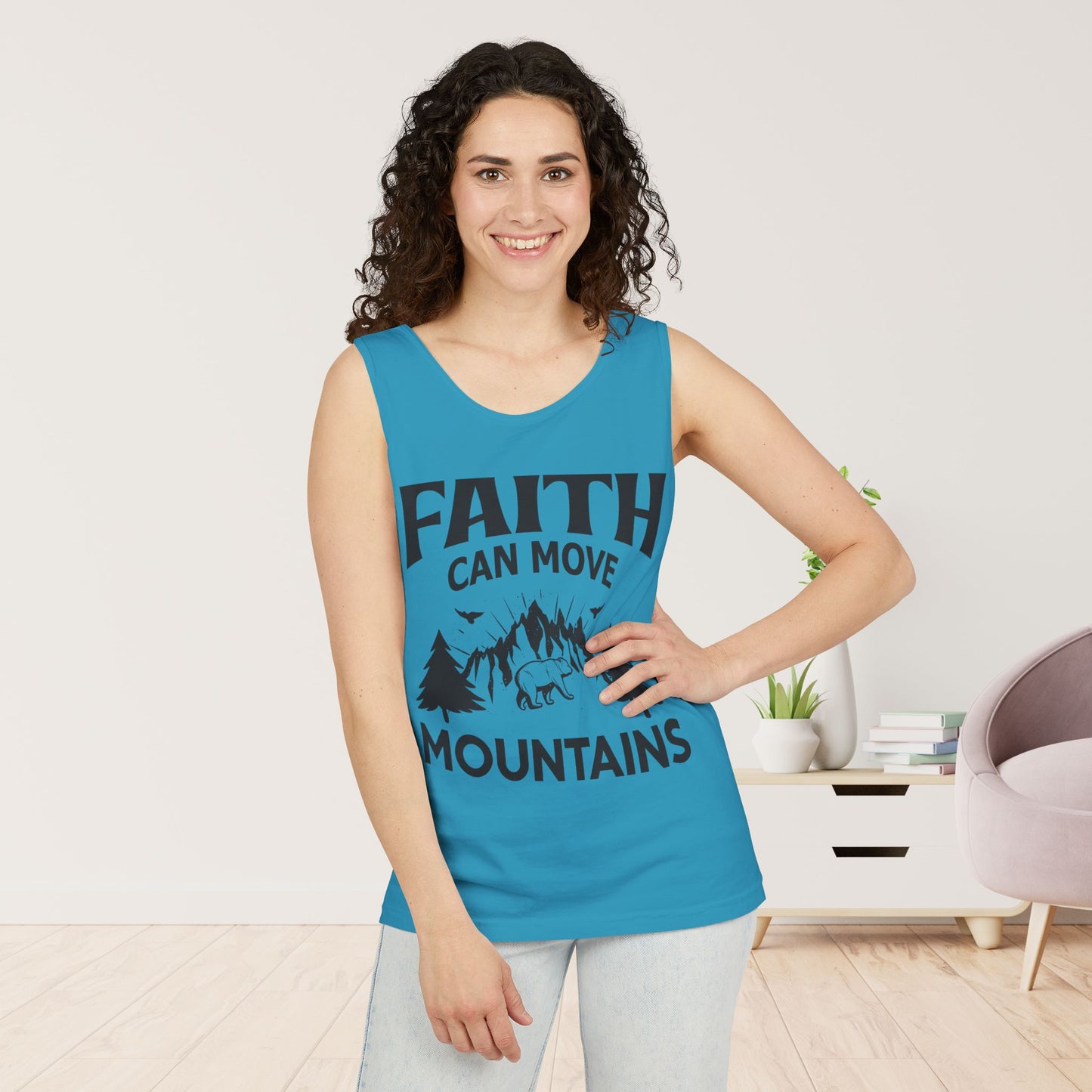 Faith Can Move Mountains Comfort Colors Garment-Dyed Tank Top