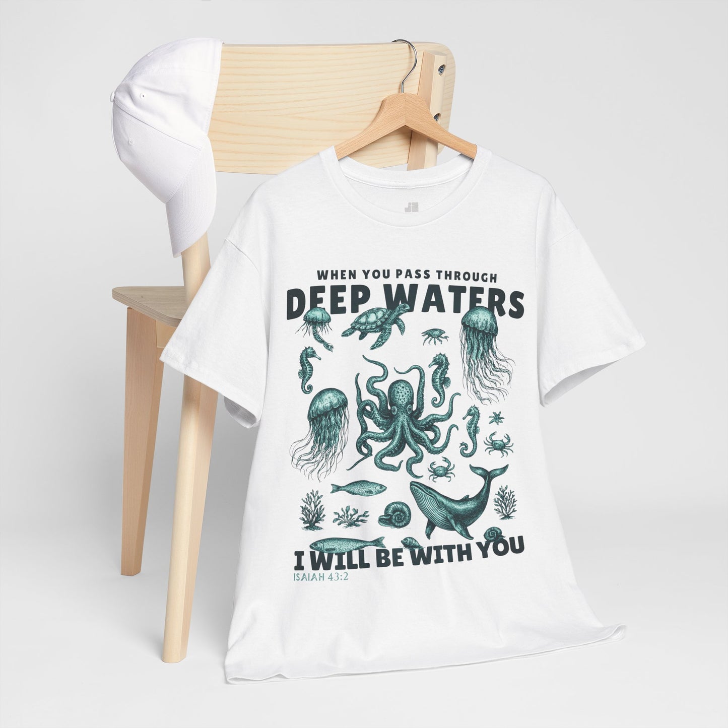 I Will Be With You Heavy Cotton Tee - Isaiah 43:2
