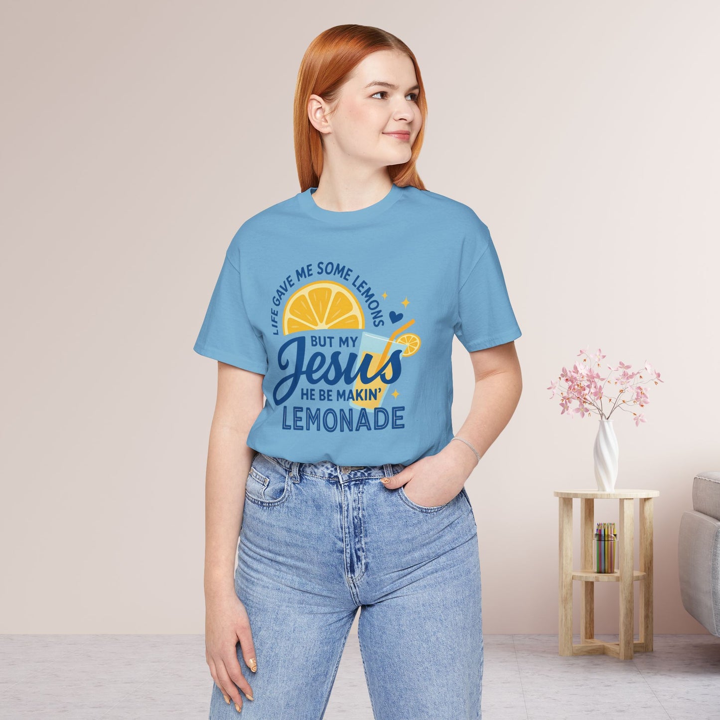 Life Gave Me Lemons But My Jesus Makes Lemonade Soft Cotton Tee