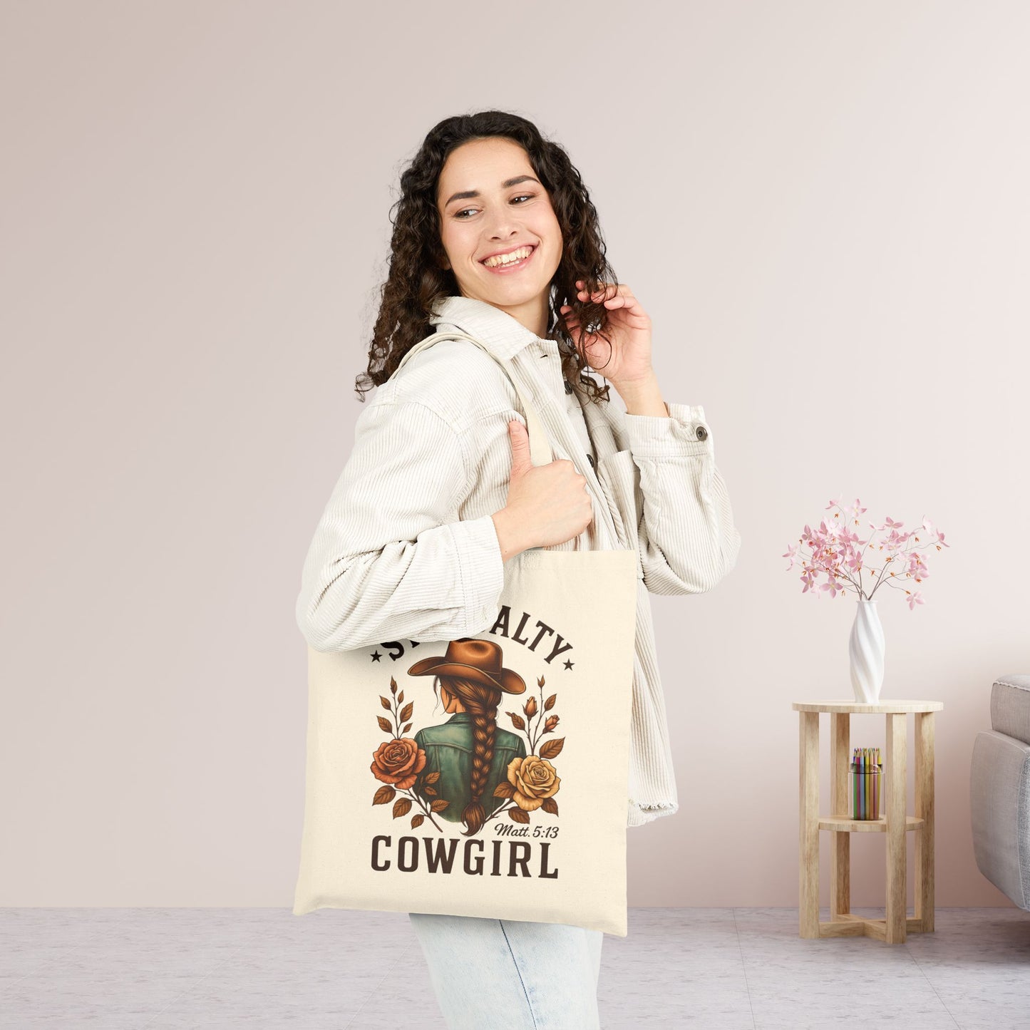 Stay Salty Cowgirl Canvas Tote Bag