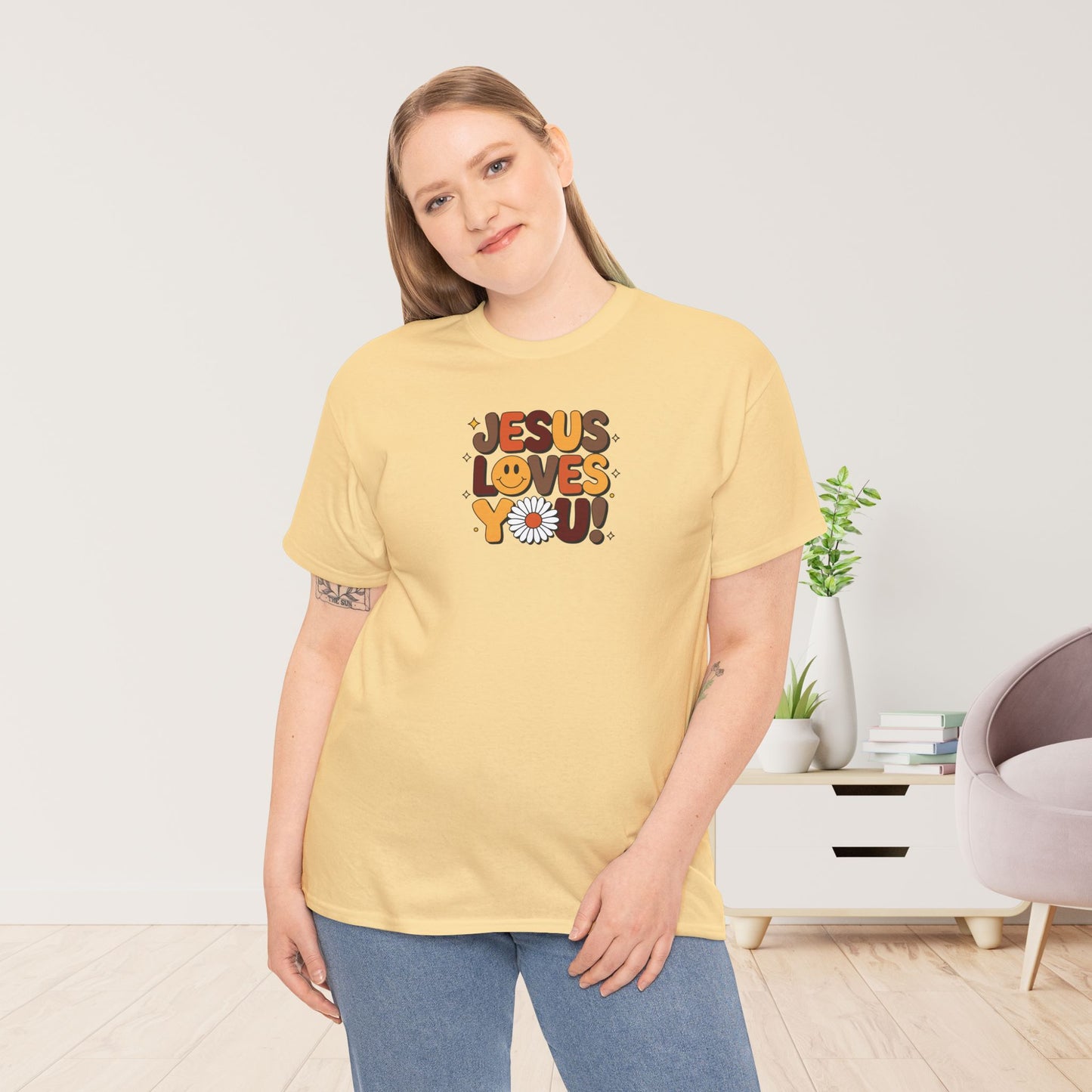 Jesus Loves You Heavy Cotton Tee