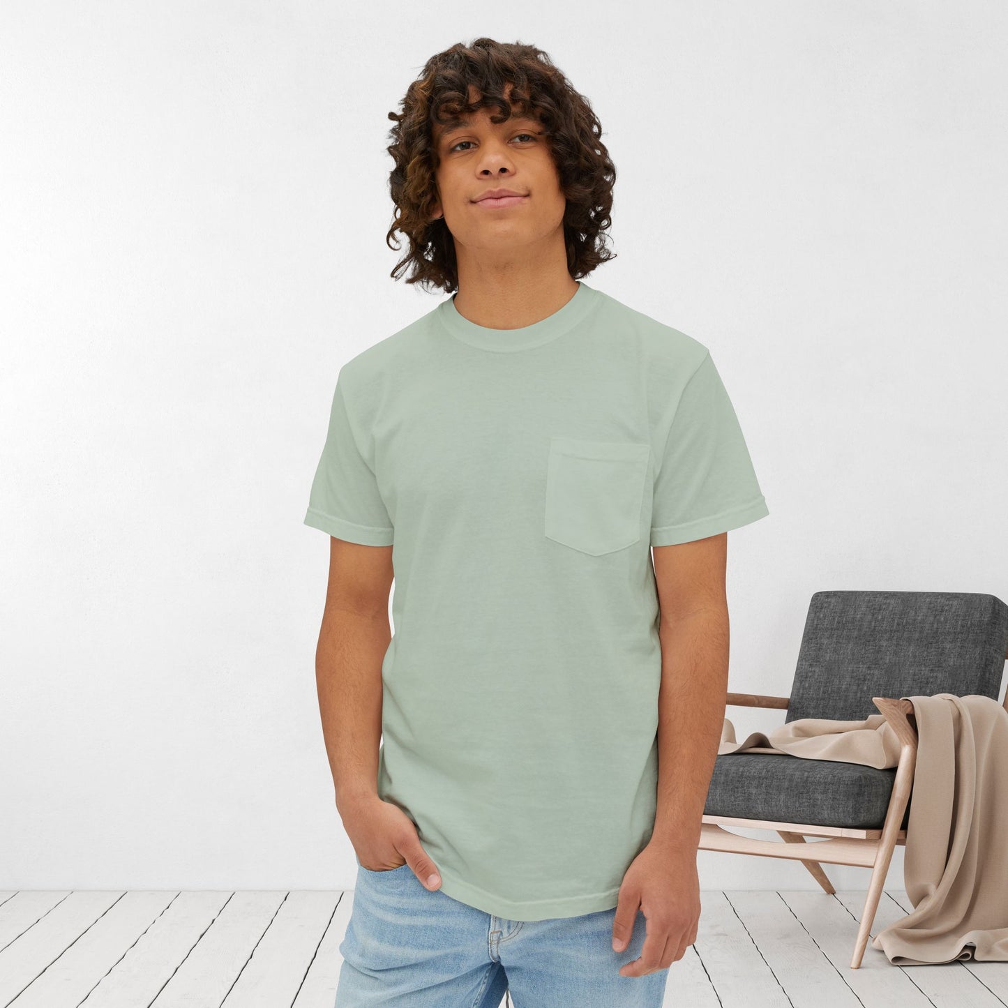 When You Pass Through Deep Water I Will Be With You Comfort Colors Pocket T-Shirt