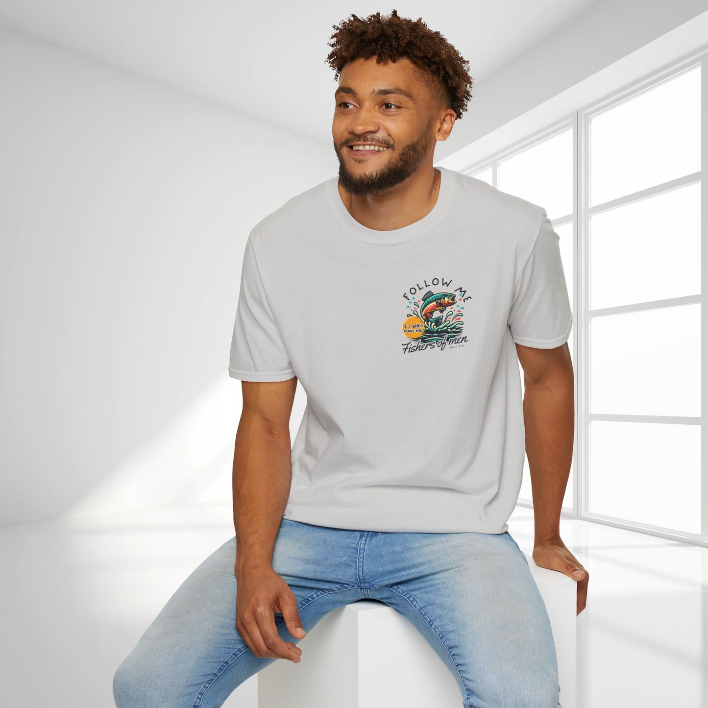 Follow Me Matthew 4:19 Men's Softstyle T-shirt