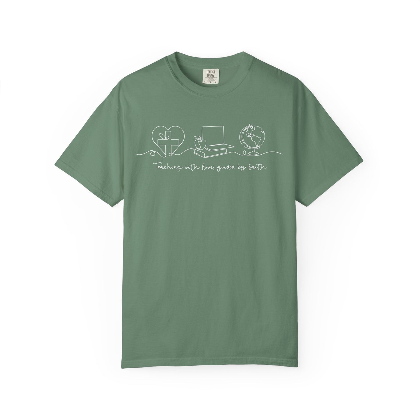 Teaching With love Guided by Faith Comfort Colors Shirt