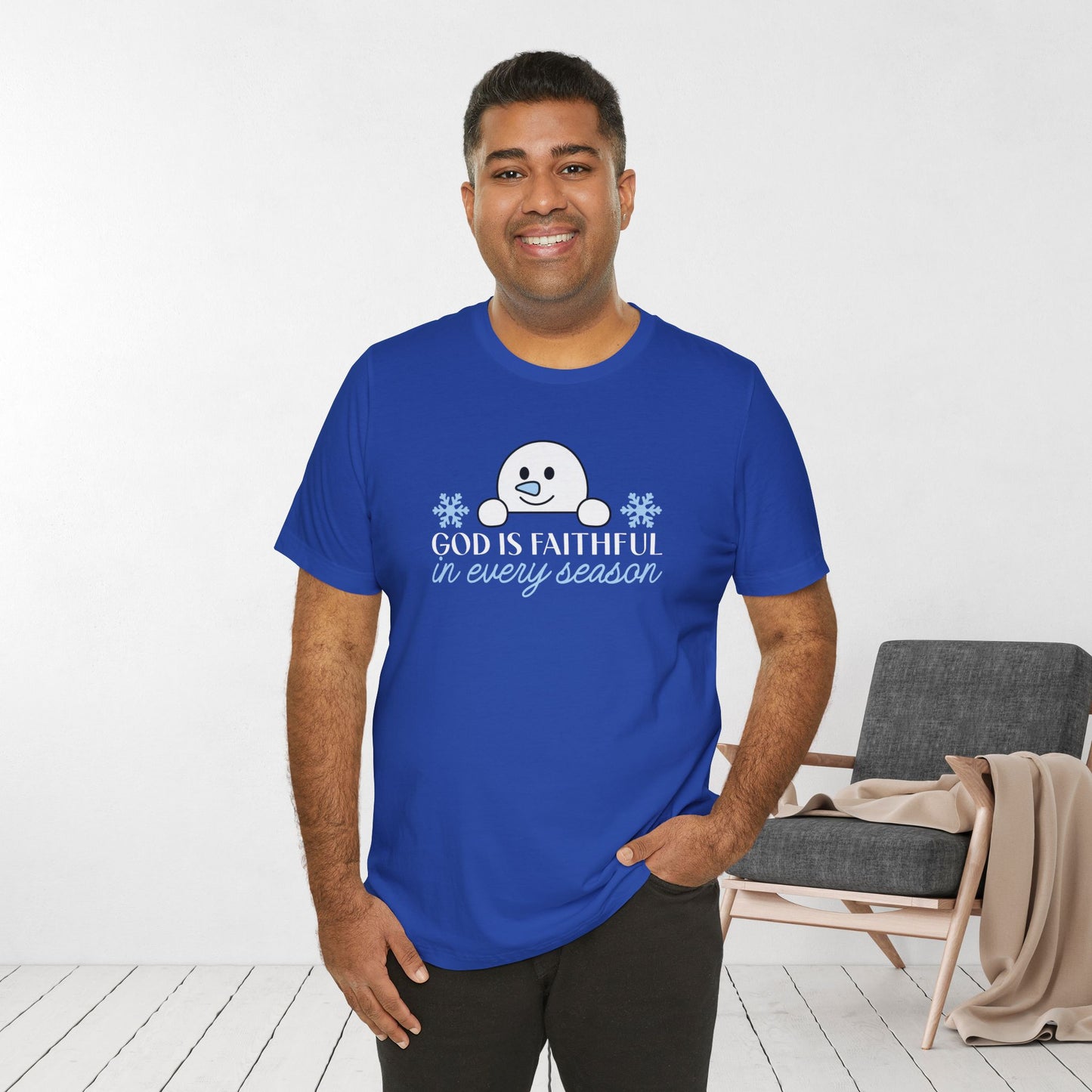 God is Faithful in Every Season Soft Cotton Tee - Christian Christmas Shirt